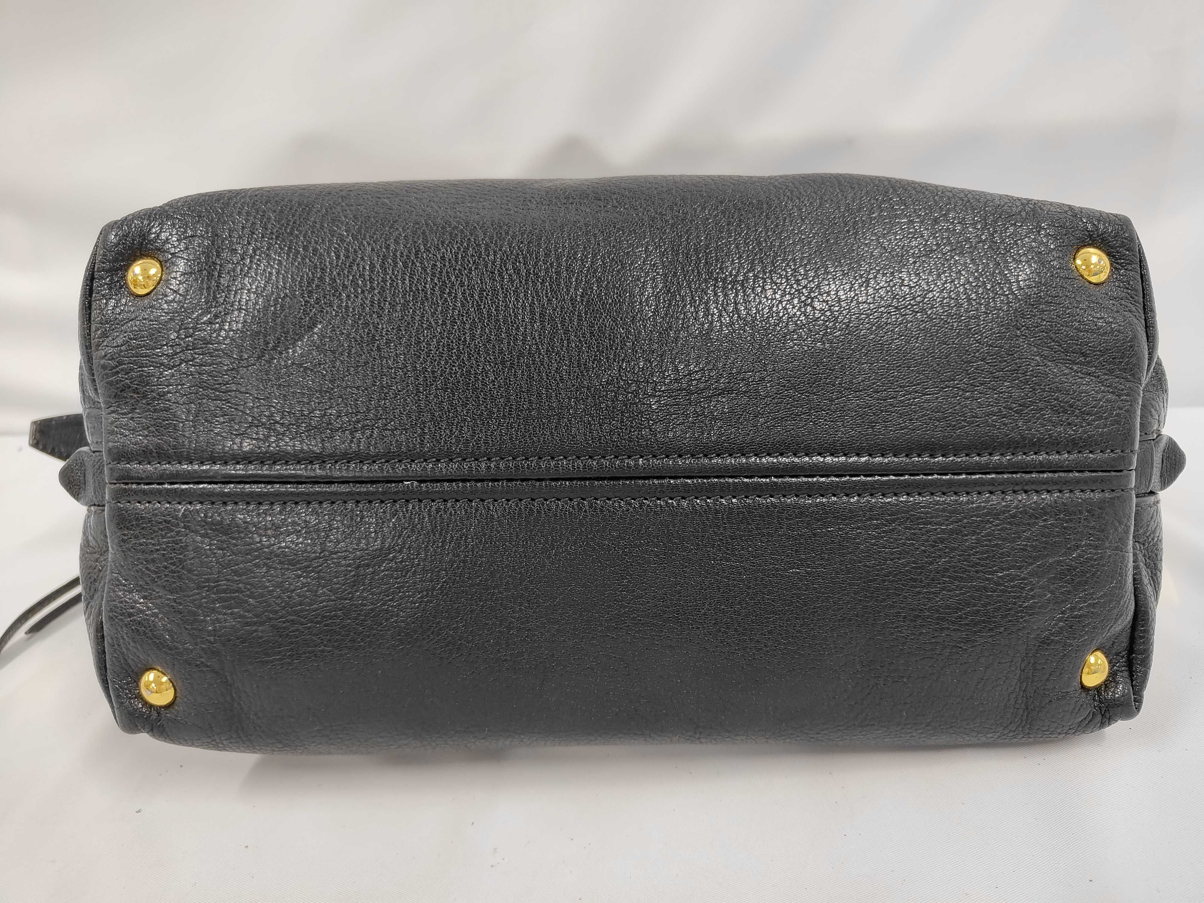 RN1016 Logo Madras 2-way Shoulder Bag Tote Leather Black Shoulder Bag — view 3