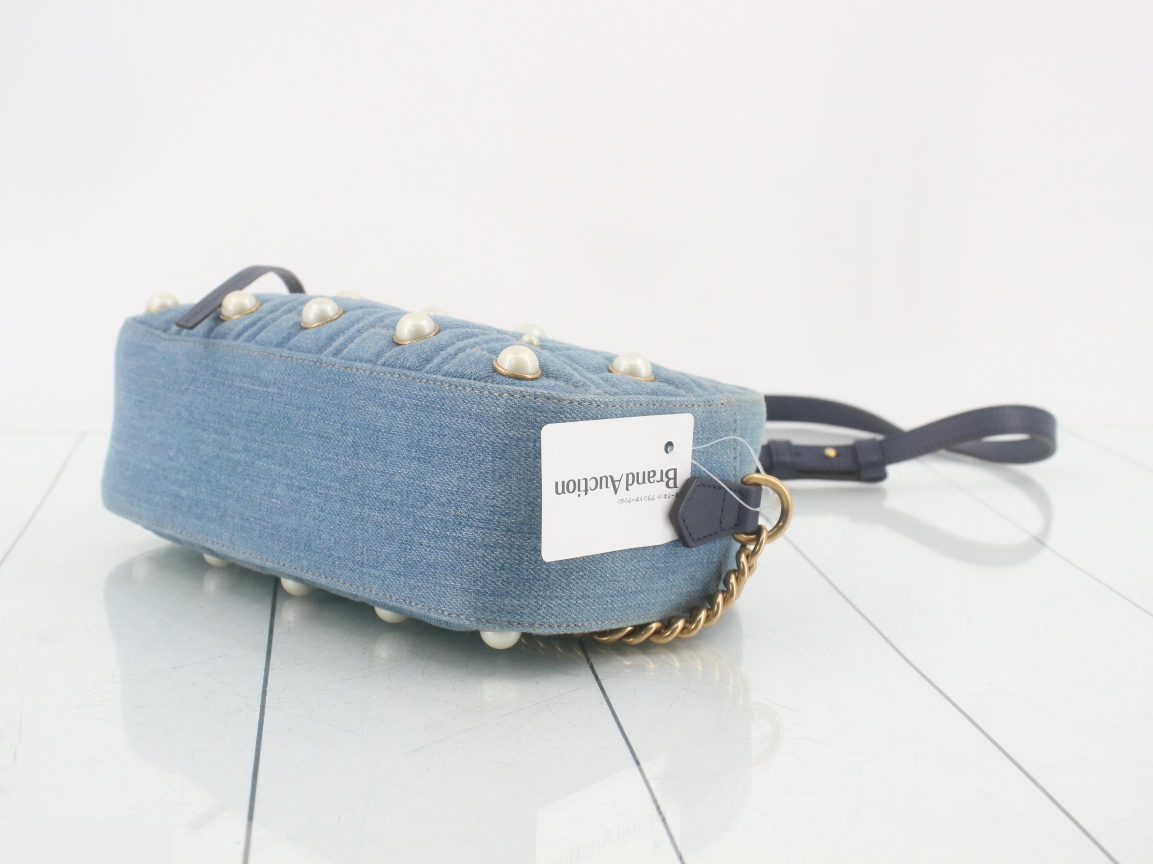 GG Marmont Denim Chain Shoulder Bag — view 6