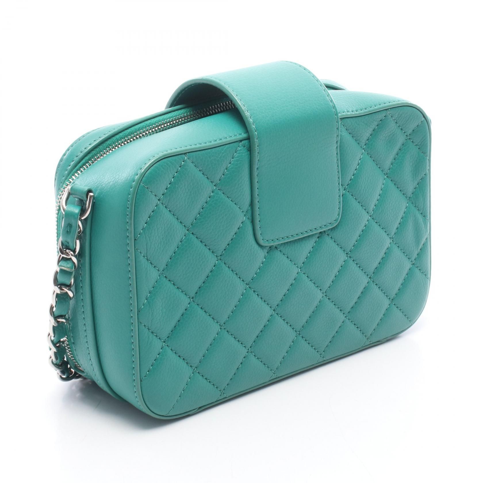 Green Matelasse Half Coco Shoulder Bag Grained Calfskin — view 2