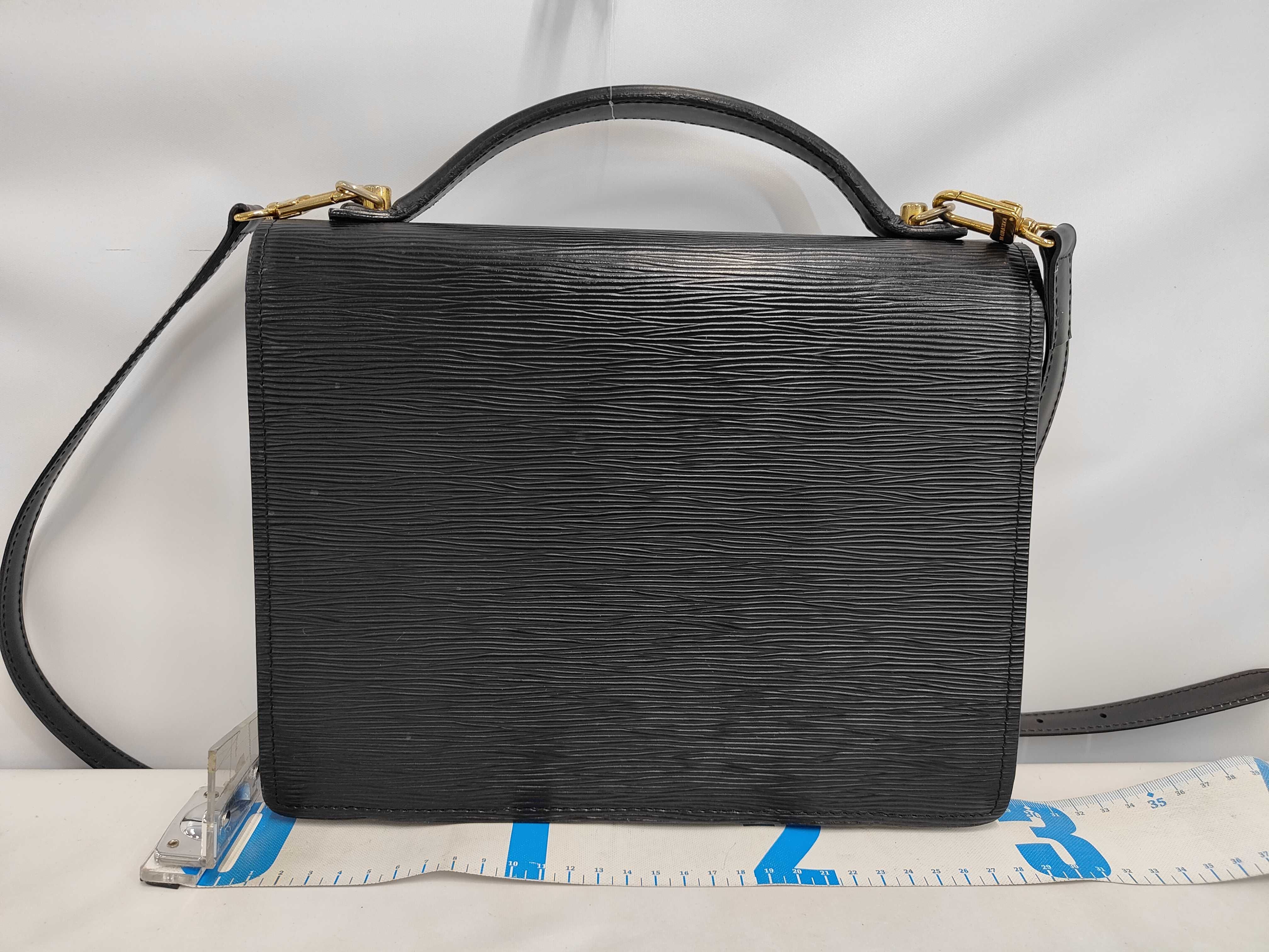 Epi Monceau Black Handbag with Strap — view 2