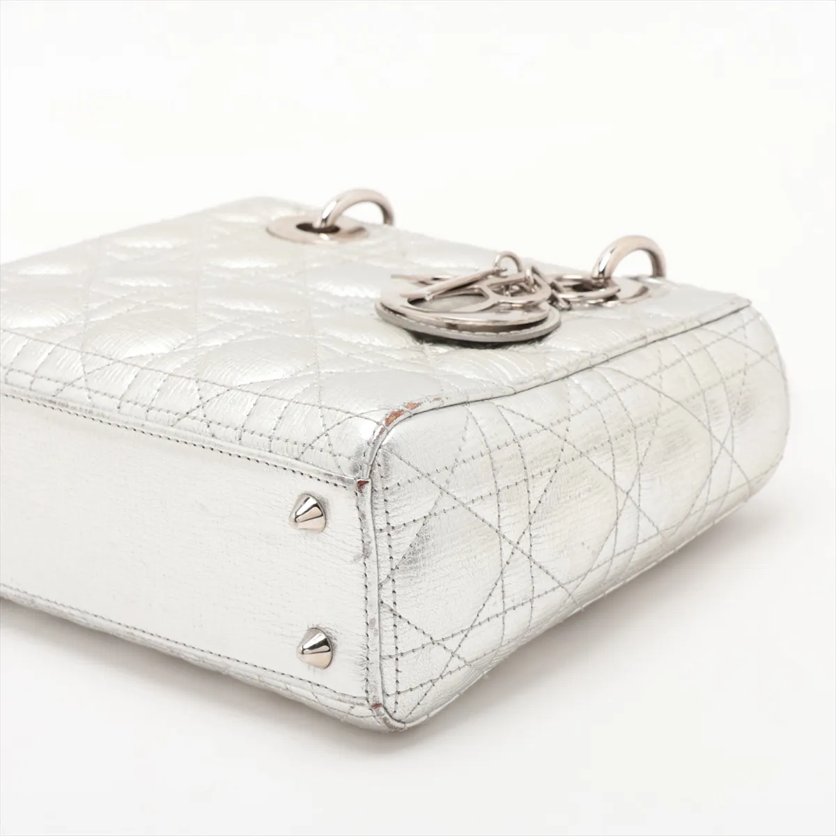 Cannage My Lady Dior Leather 2-Way Handbag with Silver Charm — view 3