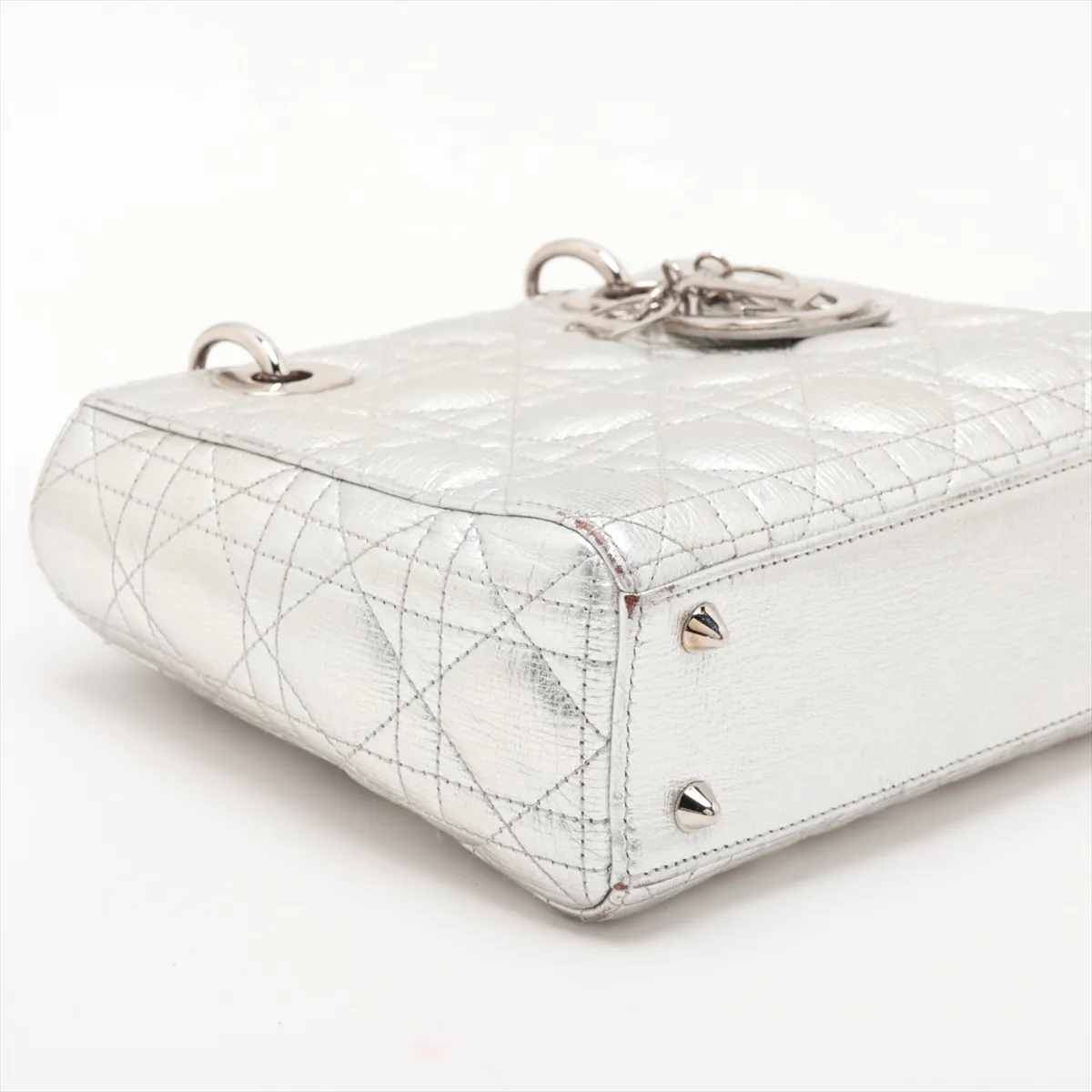 Cannage My Lady Dior Leather 2-Way Handbag with Silver Charm — view 4