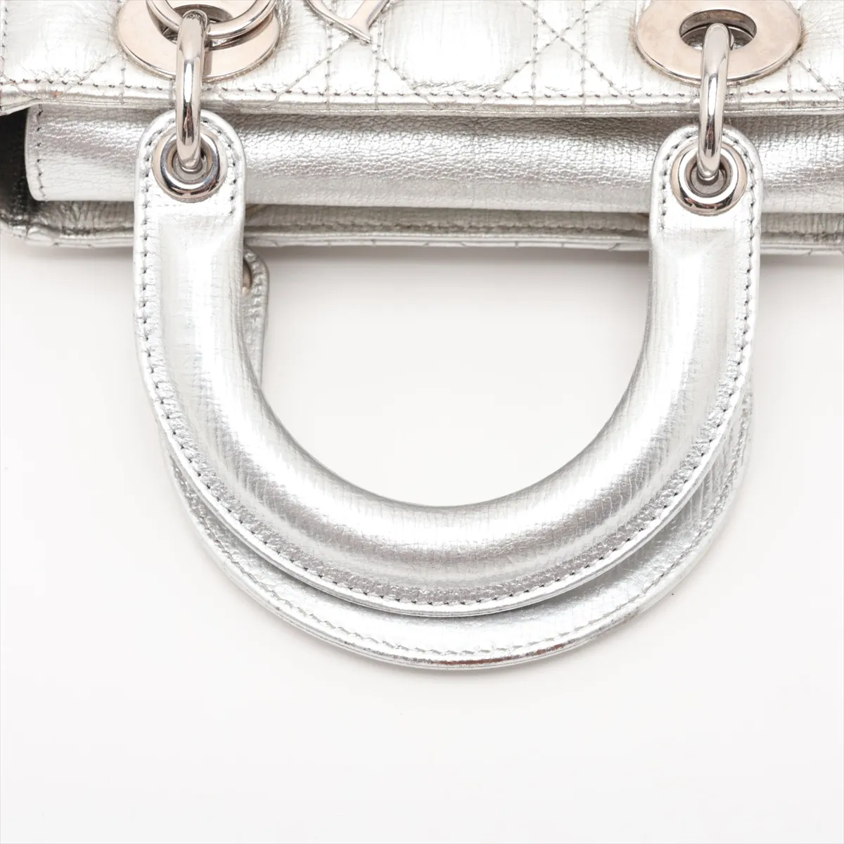 Cannage My Lady Dior Leather 2-Way Handbag with Silver Charm — view 5
