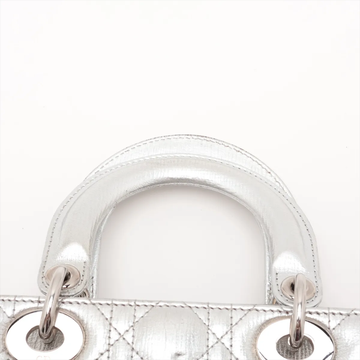 Cannage My Lady Dior Leather 2-Way Handbag with Silver Charm — view 6