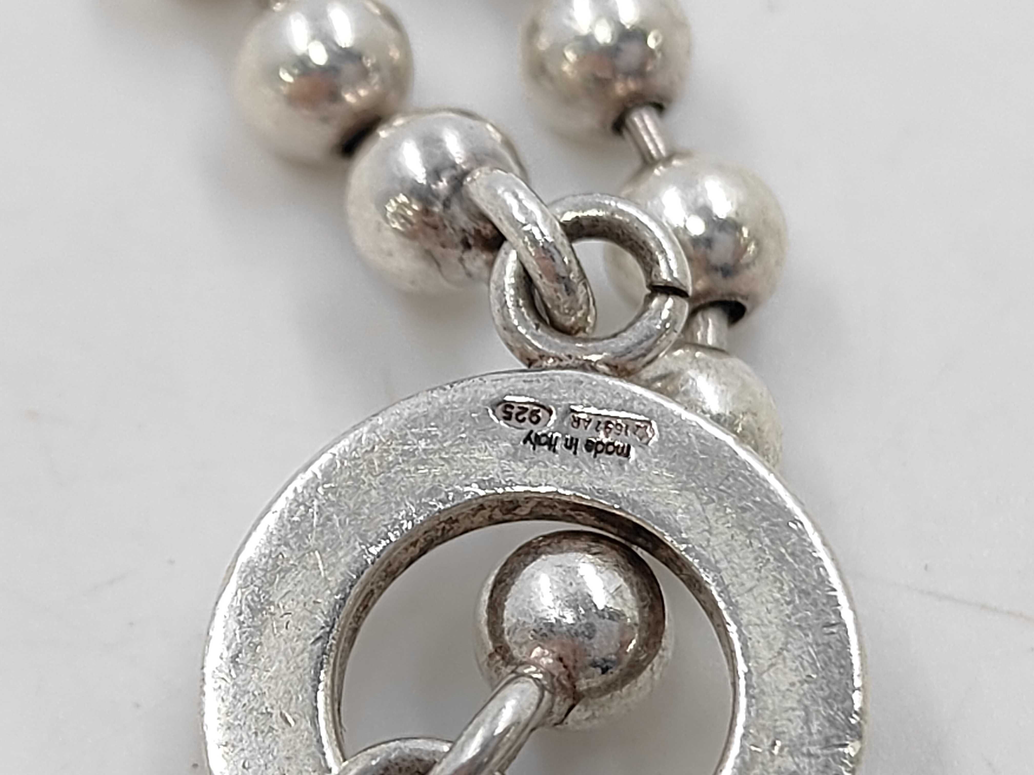 Ball Chain Logo Sterling Silver 925 Bracelet (Bracelet/Bangle) — view 3