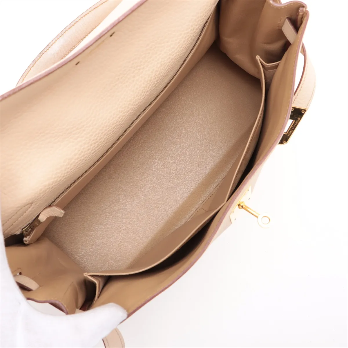 [Individually packaged] Hermes Kelly 35 Letournée Taurillon Clemence Beige Gold Hardware E: 2001 — view 8