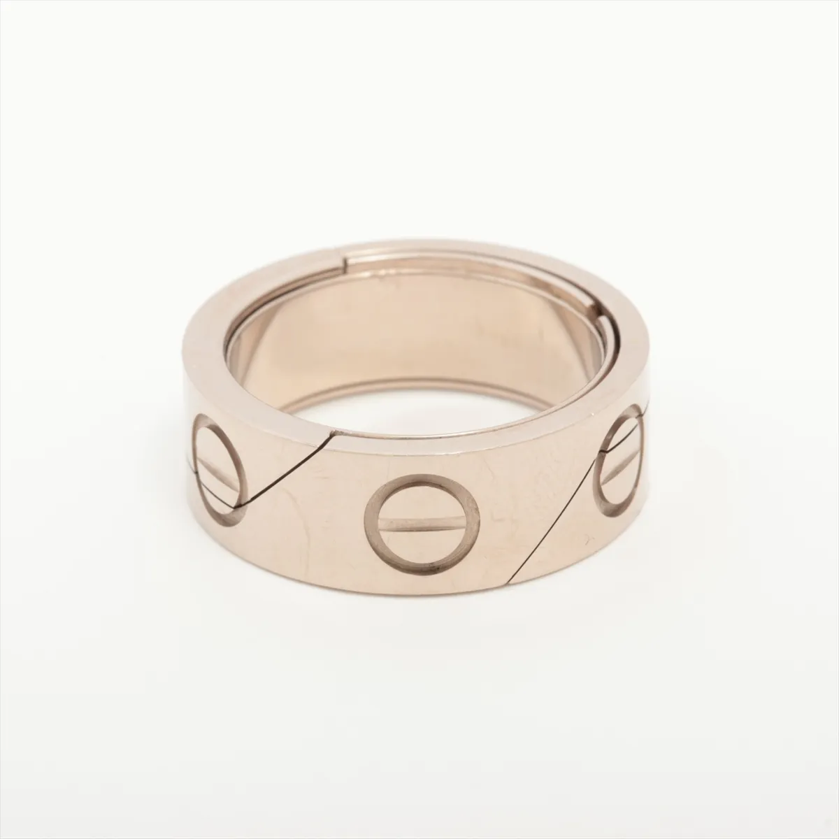 Astro Love Ring 750 (WG) 12.8g Size 51 I58148 Includes dents, metal wear, and a cord necklace (750 (WG)) totaling 1.6g. Cord is slightly twisted. B4039351 — view 2