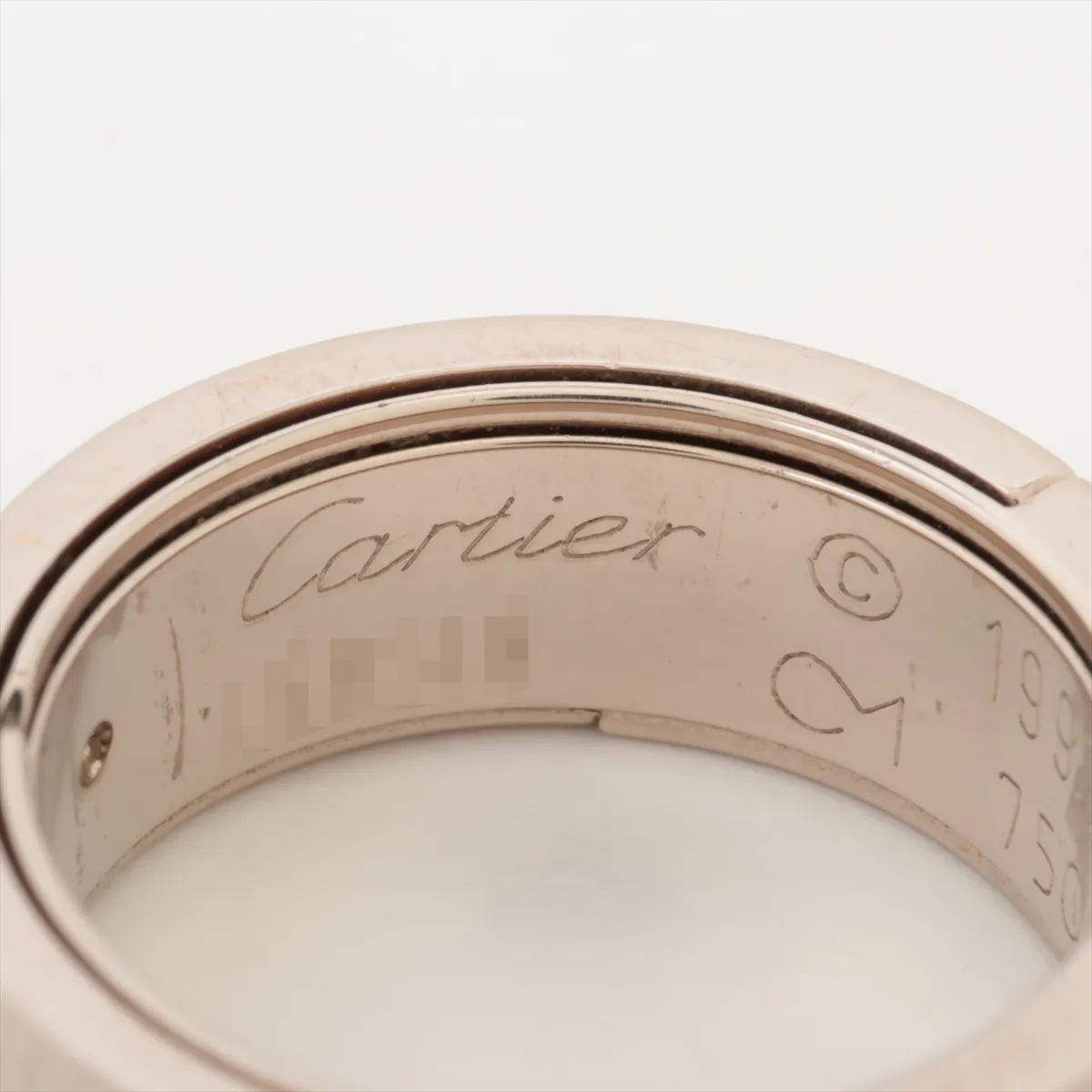 Astro Love Ring 750 (WG) 12.8g Size 51 I58148 Includes dents, metal wear, and a cord necklace (750 (WG)) totaling 1.6g. Cord is slightly twisted. B4039351 — view 3