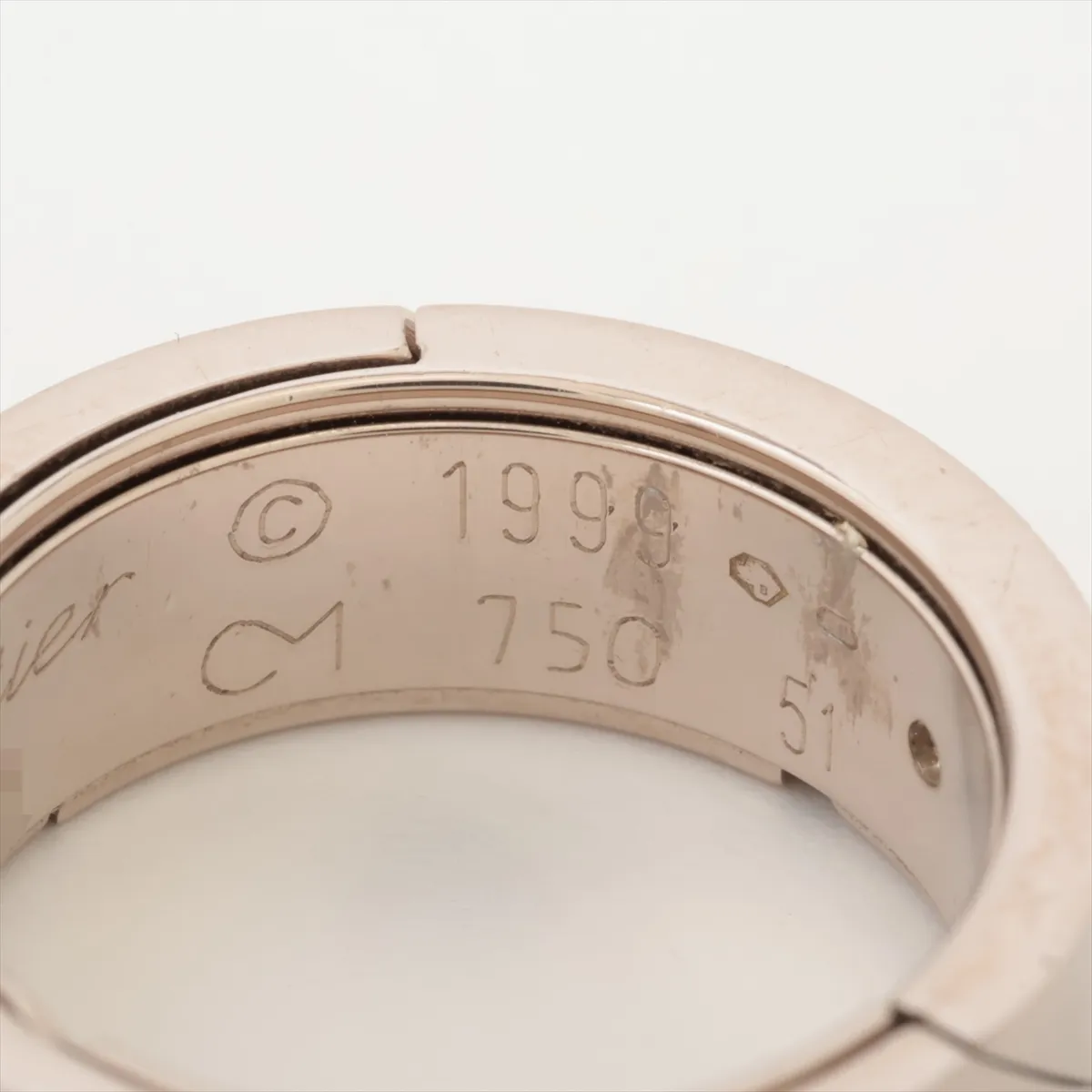 Astro Love Ring 750 (WG) 12.8g Size 51 I58148 Includes dents, metal wear, and a cord necklace (750 (WG)) totaling 1.6g. Cord is slightly twisted. B4039351 — view 4