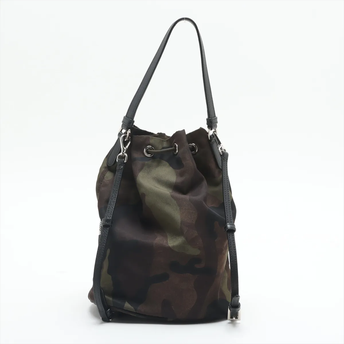 Tessuto Nylon x Leather 2WAY Handbag Green — view 2