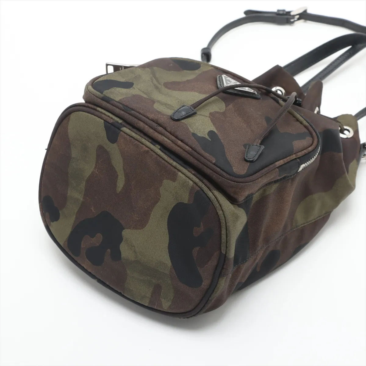 Tessuto Nylon x Leather 2WAY Handbag Green — view 3