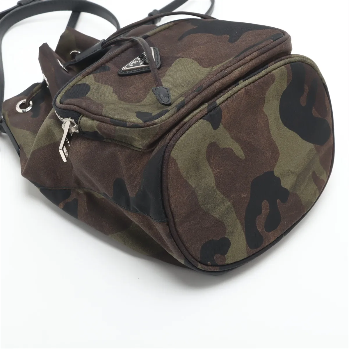 Tessuto Nylon x Leather 2WAY Handbag Green — view 4
