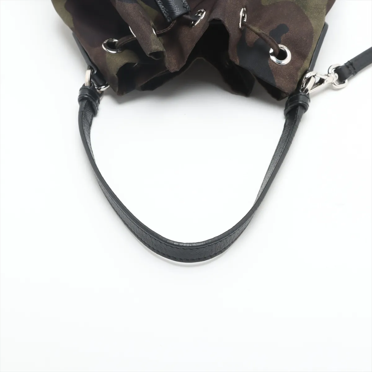 Tessuto Nylon x Leather 2WAY Handbag Green — view 5