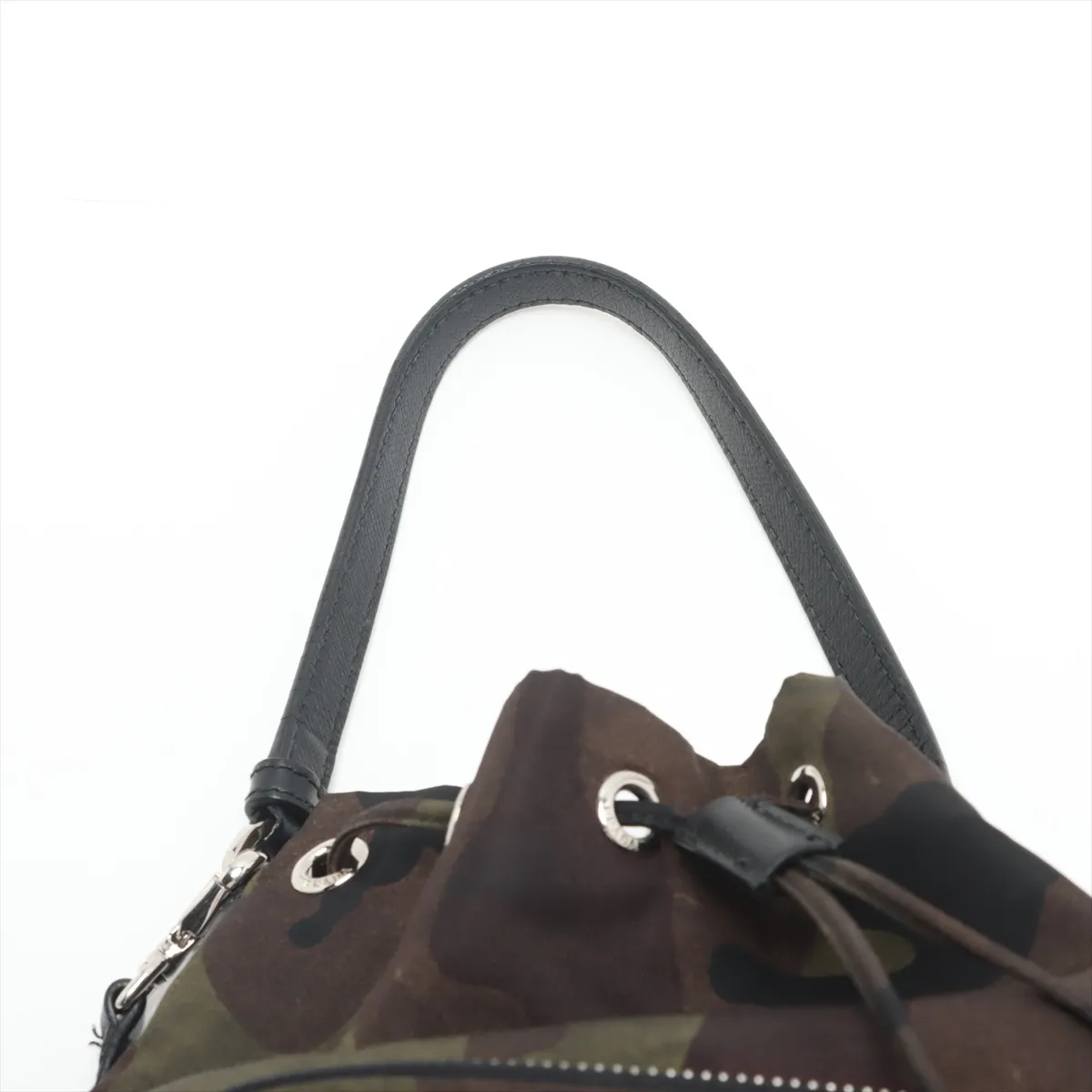 Tessuto Nylon x Leather 2WAY Handbag Green — view 6
