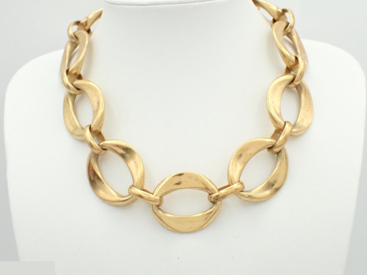 Gold-colored necklace, approximately 45cm in length. — view 3
