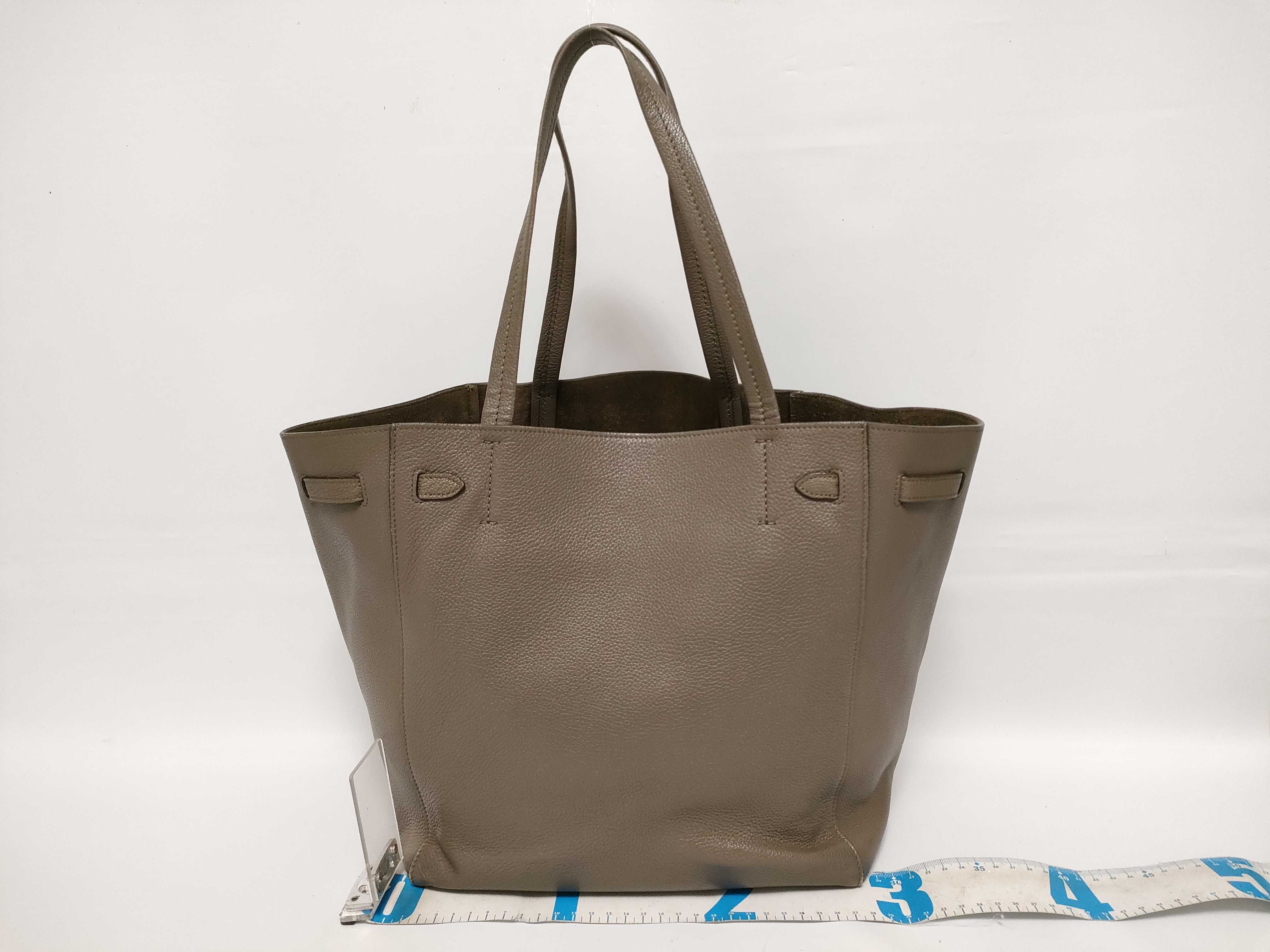 Cabas Phantom Leather Tote Bag, Greige Tote Bag — view 2