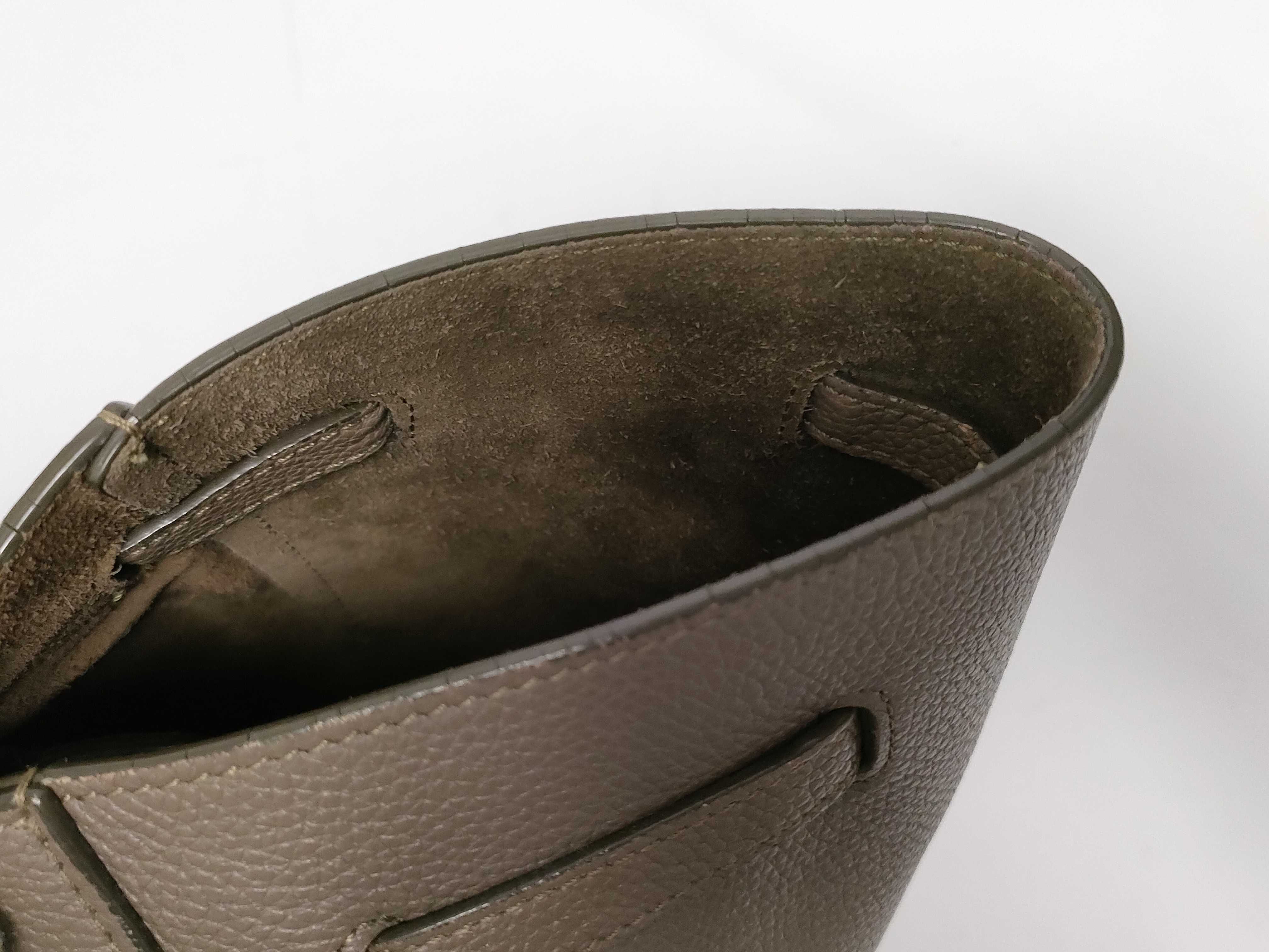 Cabas Phantom Leather Tote Bag, Greige Tote Bag — view 12