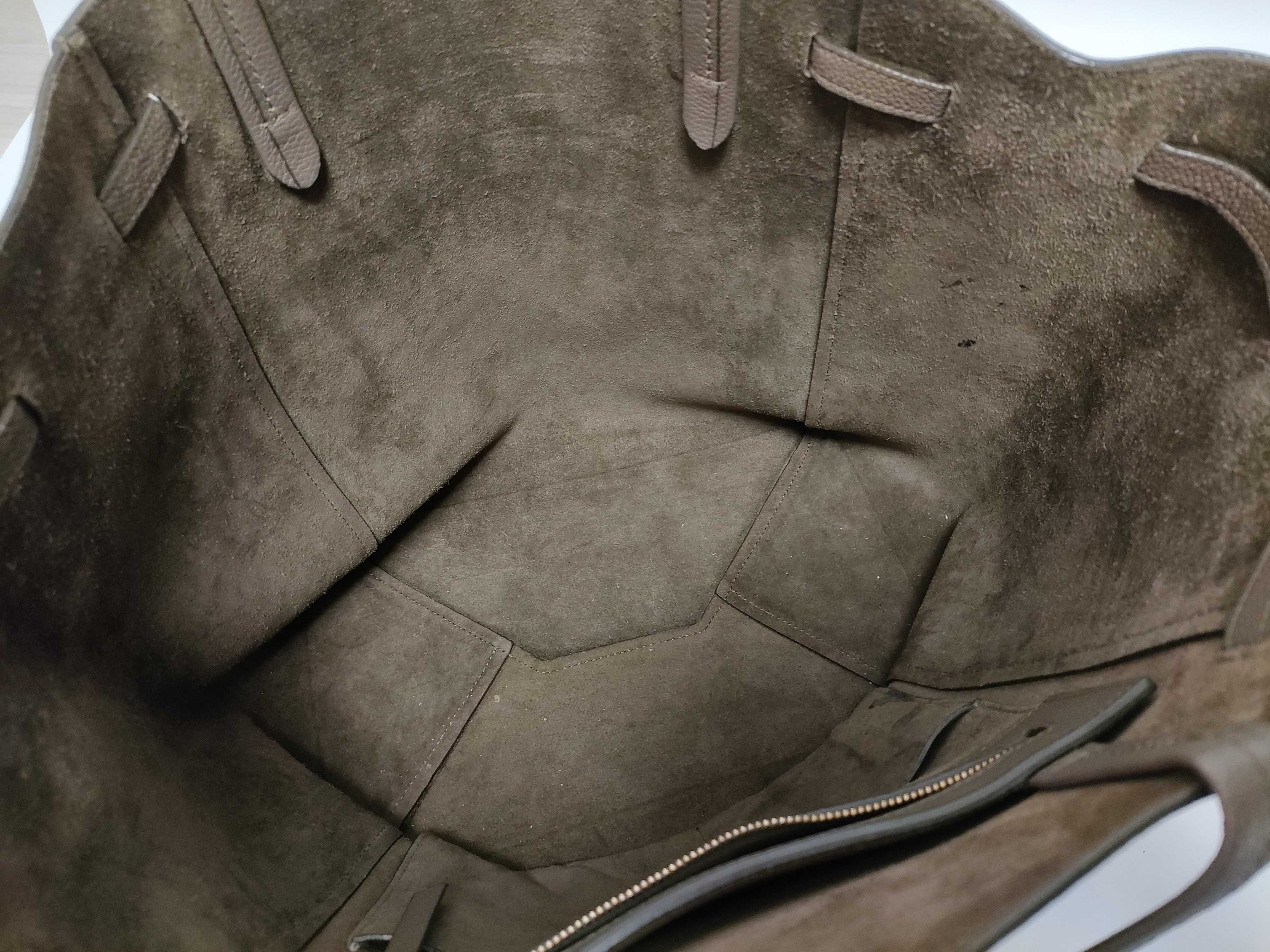 Cabas Phantom Leather Tote Bag, Greige Tote Bag — view 13