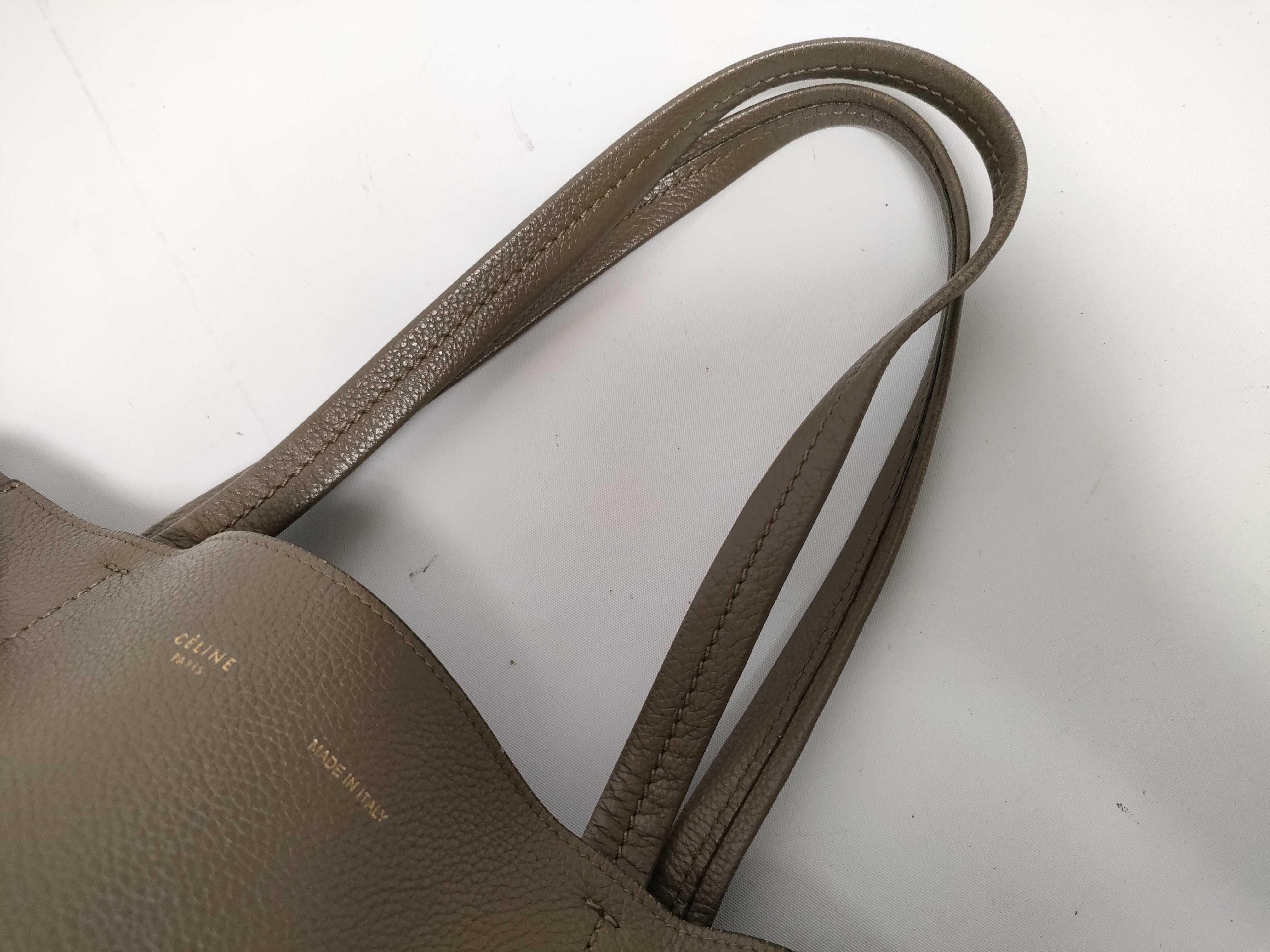 Cabas Phantom Leather Tote Bag, Greige Tote Bag — view 3