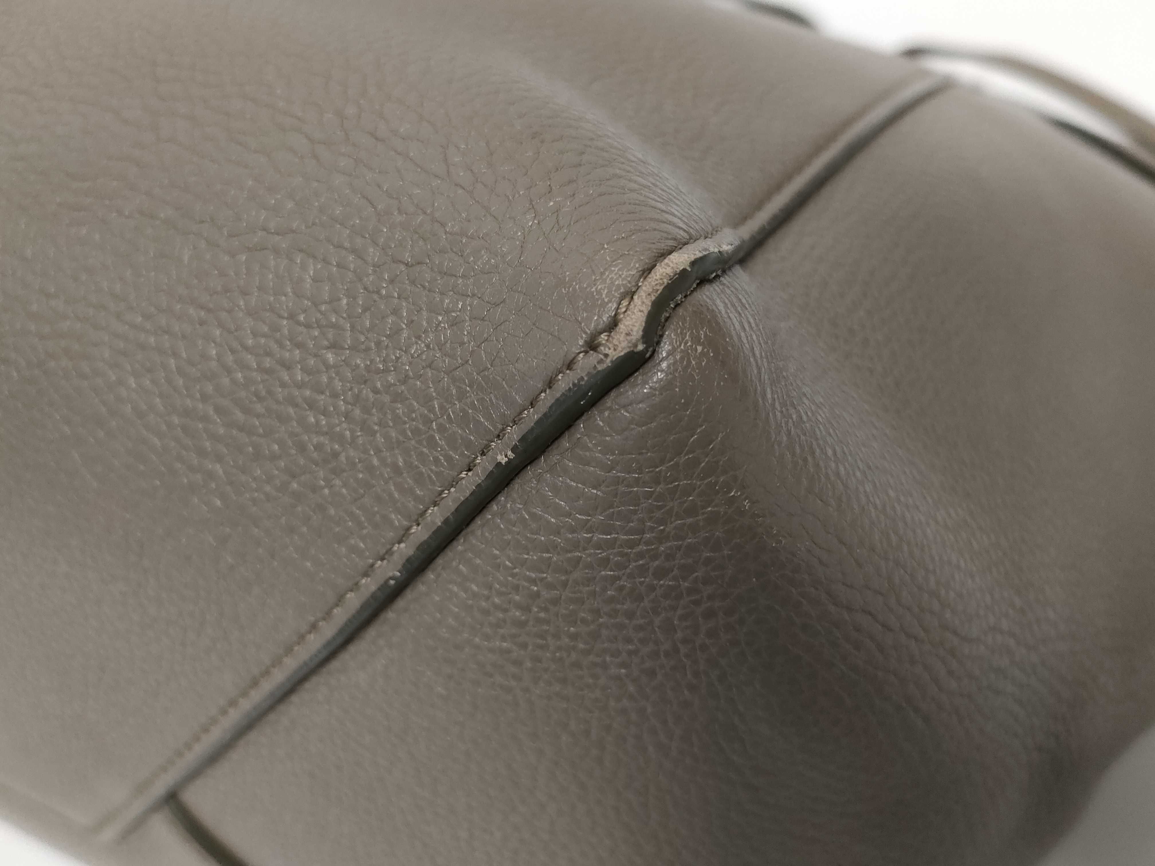 Cabas Phantom Leather Tote Bag, Greige Tote Bag — view 7