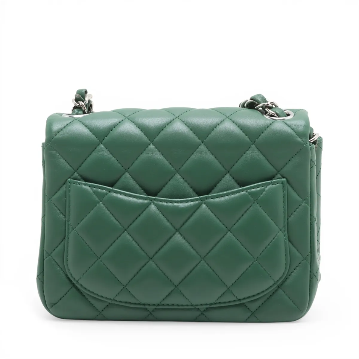 Mini Matelasse 17 Lambskin Single Flap Single Chain Bag Green Silver Hardware 28669893 28th Series A35200 — view 2