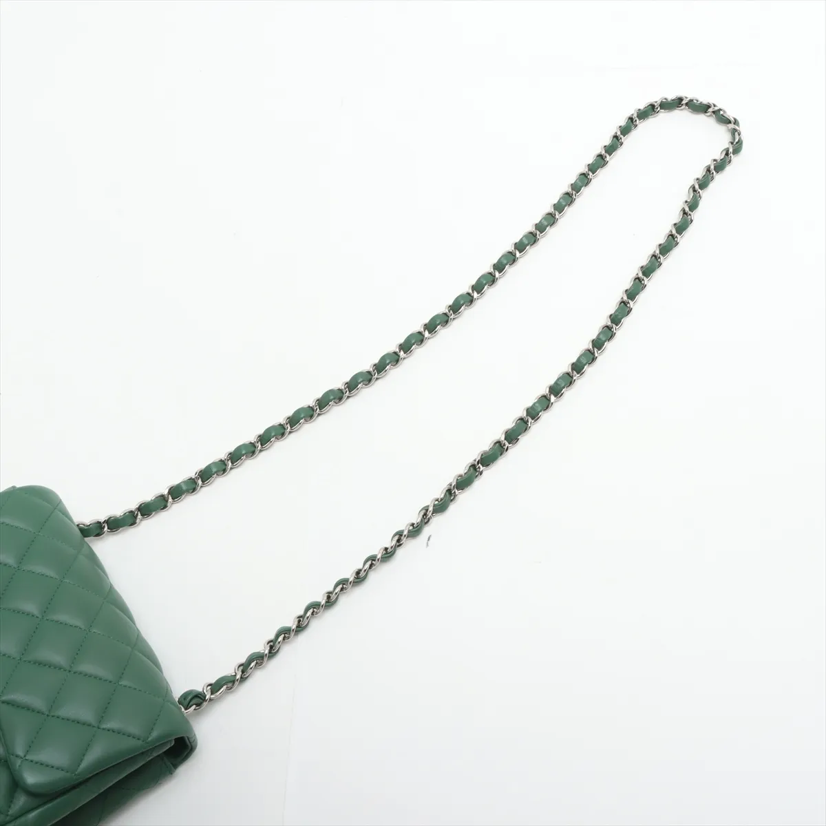 Mini Matelasse 17 Lambskin Single Flap Single Chain Bag Green Silver Hardware 28669893 28th Series A35200 — view 5