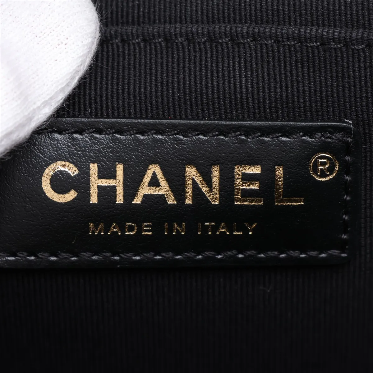 [Individually packaged] Chanel Matelassé Vintage Calf Chain Backpack, Black with Gold Hardware, ACLUHCA4, Random Plate — view 12