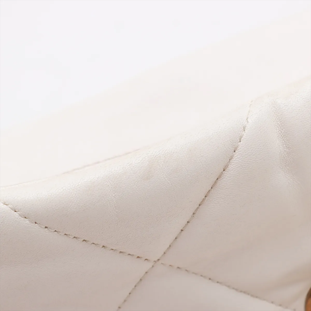 19 Lambskin Chain Shoulder Bag, White with Gold and Silver Hardware, 30970281, Serial Number in the 30s, AS1160 — view 12