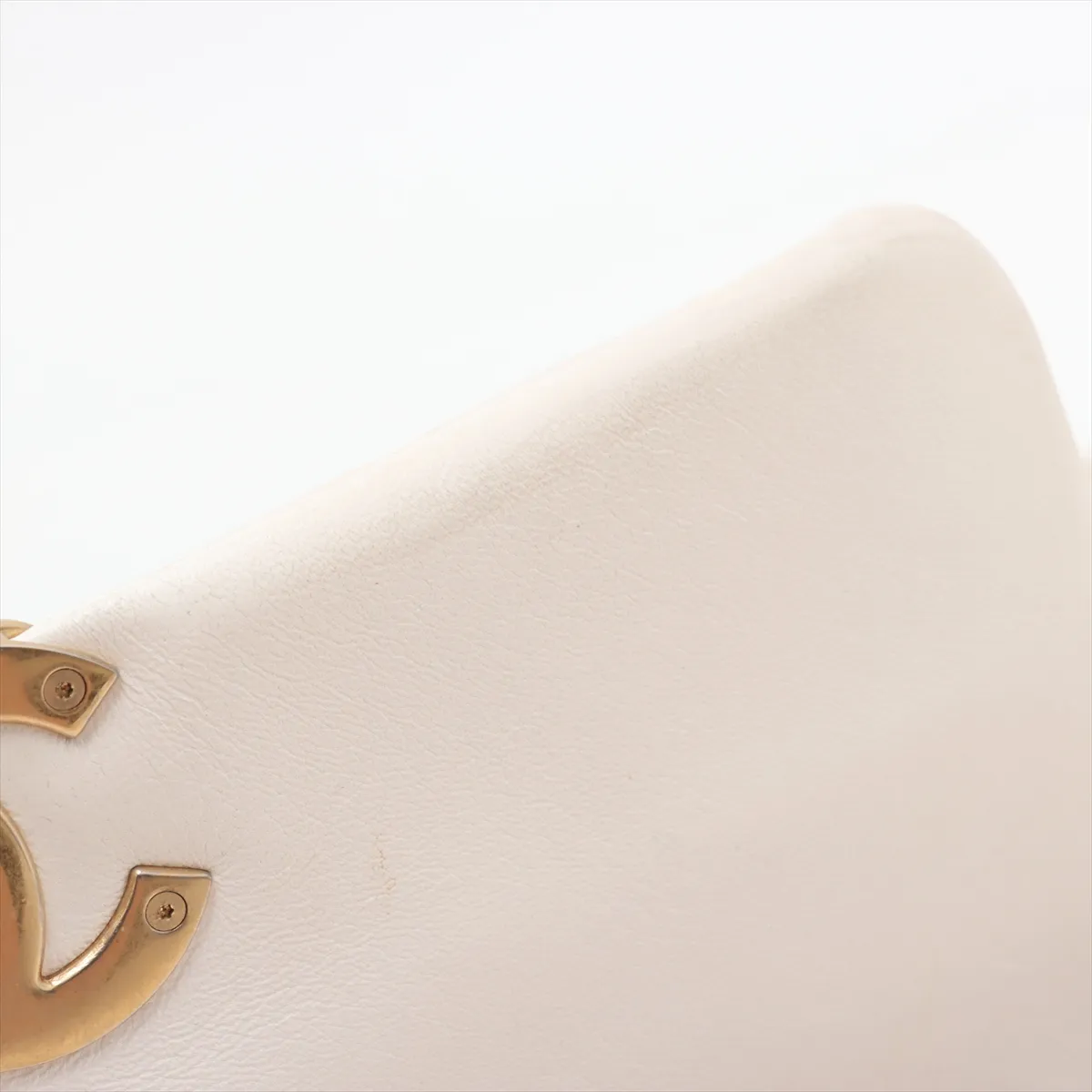 19 Lambskin Chain Shoulder Bag, White with Gold and Silver Hardware, 30970281, Serial Number in the 30s, AS1160 — view 14