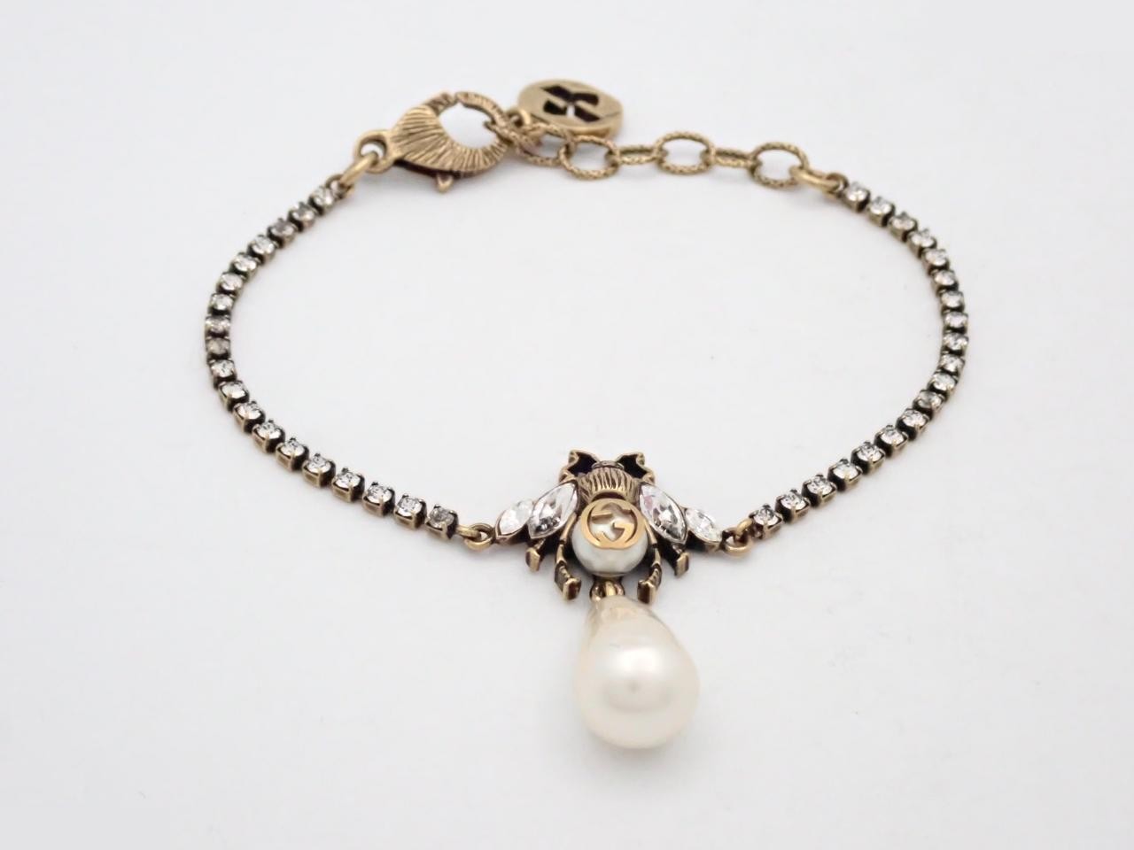 Bee Drop Pearl Bracelet, Wrist Circumference Approx. 18cm
