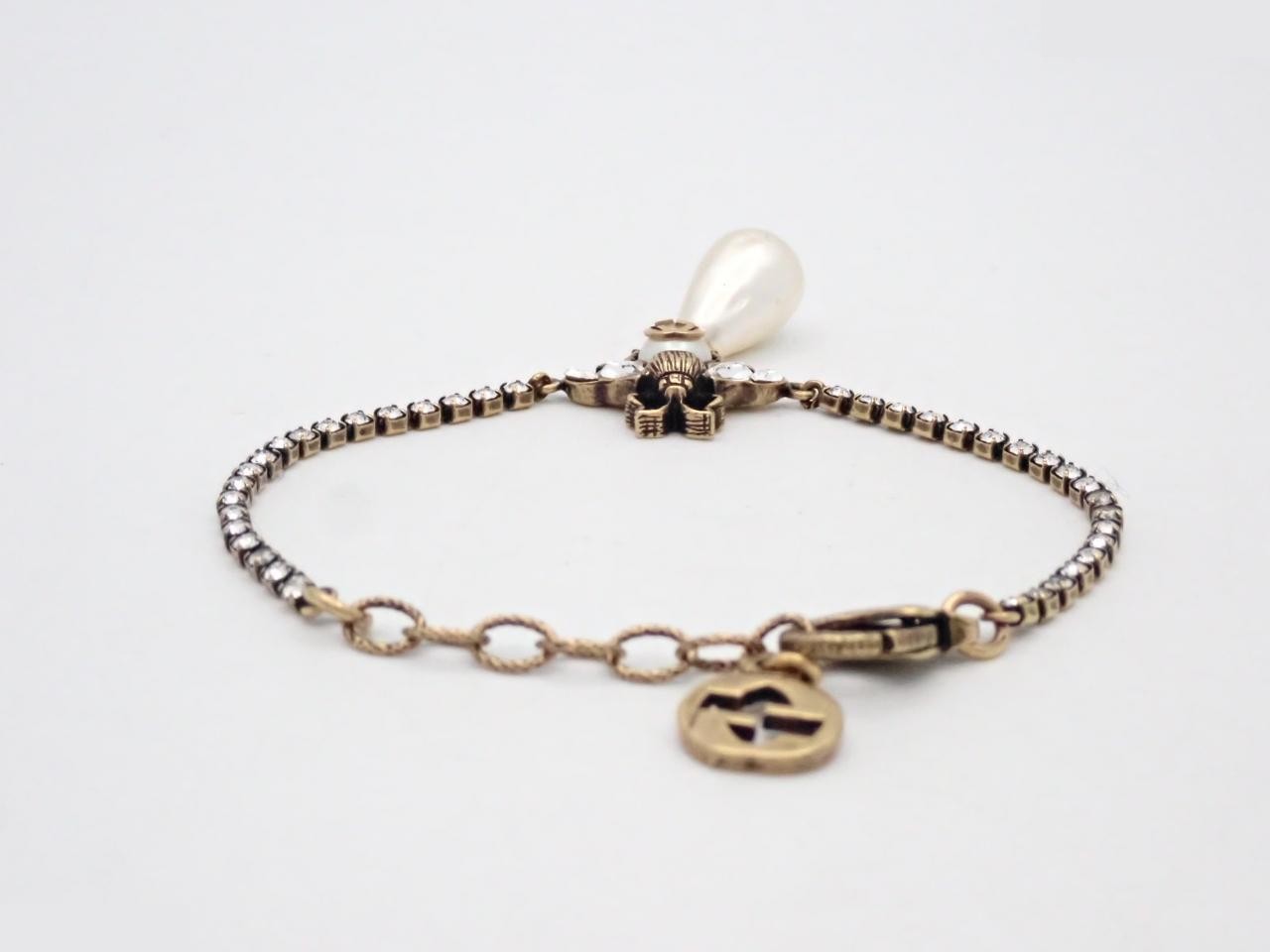 Bee Drop Pearl Bracelet, Wrist Circumference Approx. 18cm — view 2