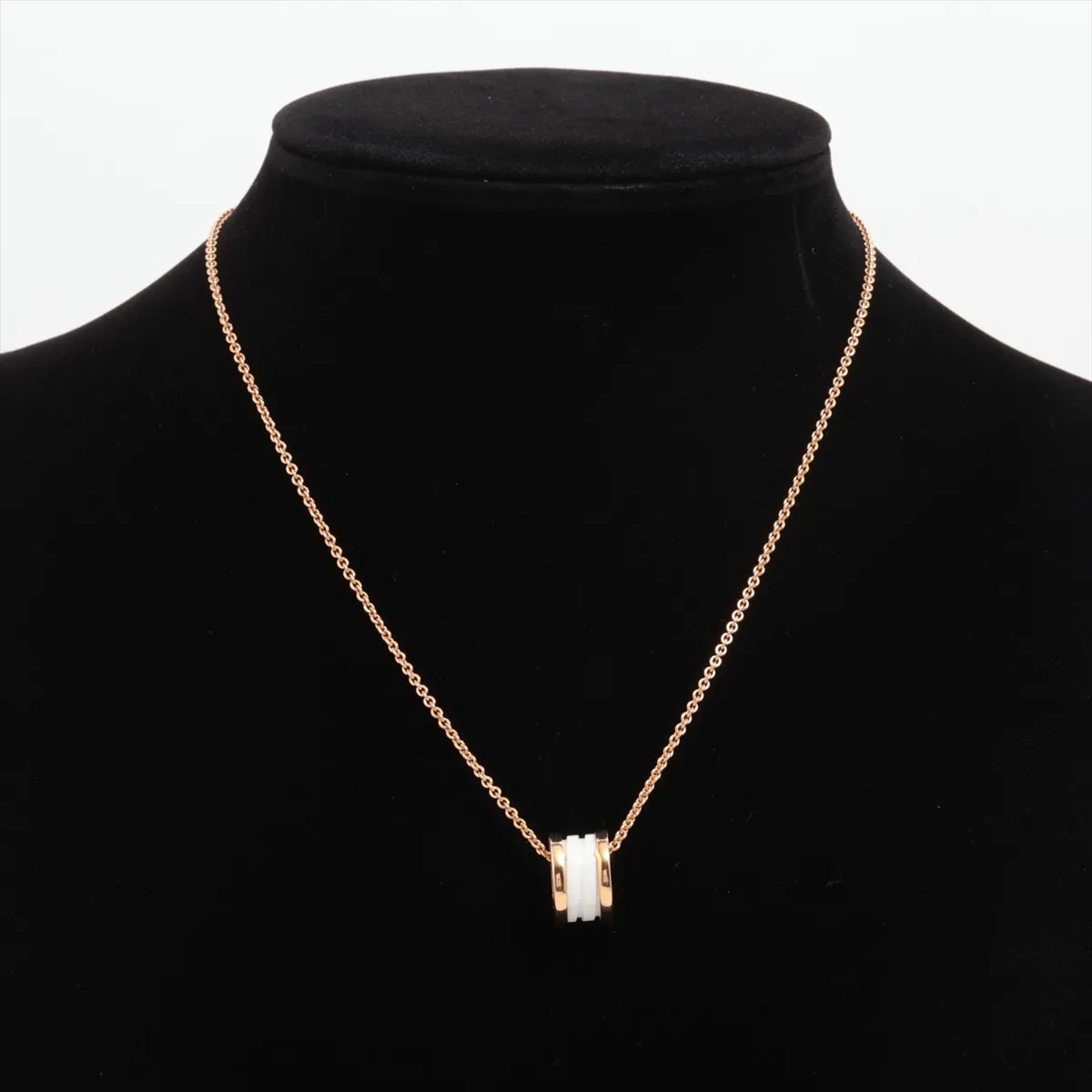 B.zero1 Necklace, 750 (PG) x Ceramic, 12.8g, K7WE33. Minor dents in the metal, small chips in the ceramic, and a — view 5