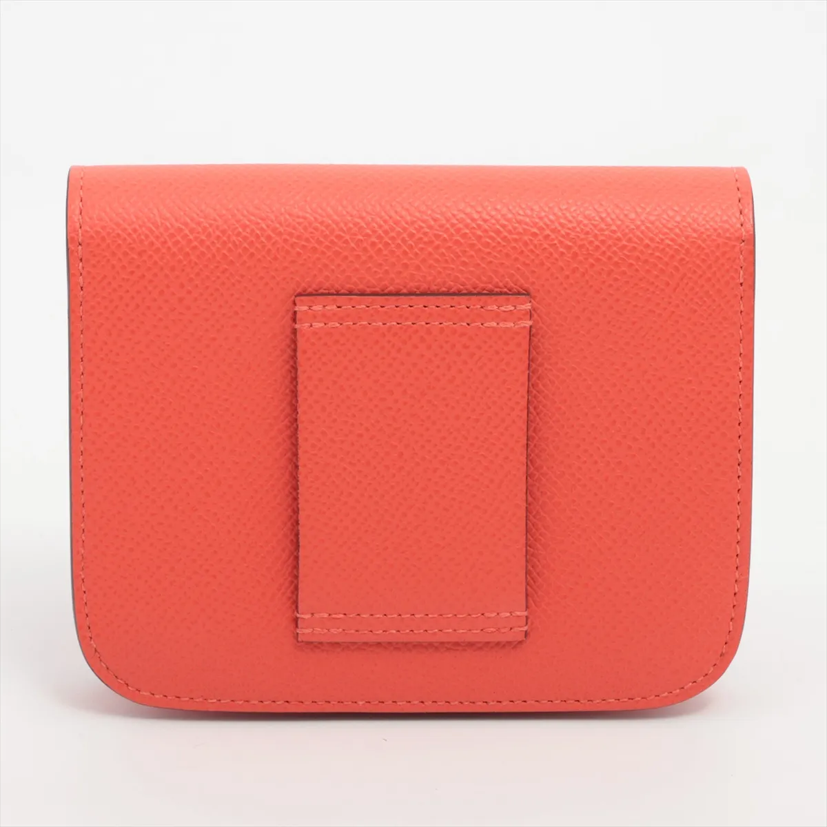 Constance Slim Veau Epsom Compact Wallet Red Silver Hardware W:2024 — view 2