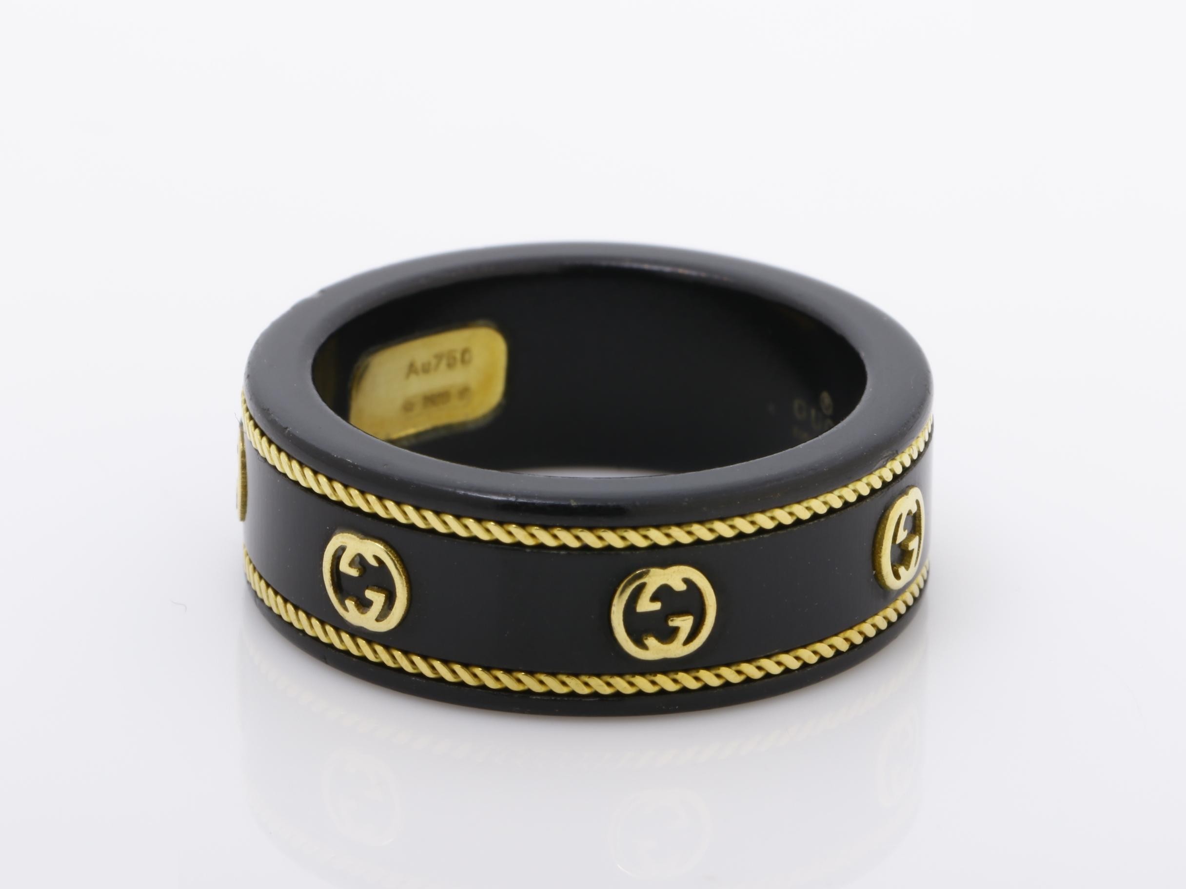 Icon Interlocking G Ring, 750YG/METAL, 2.7g — view 3