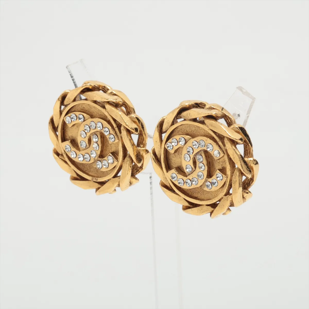Cocomark 23 earrings (for both ears) GP x rhinestone gold dents — view 3