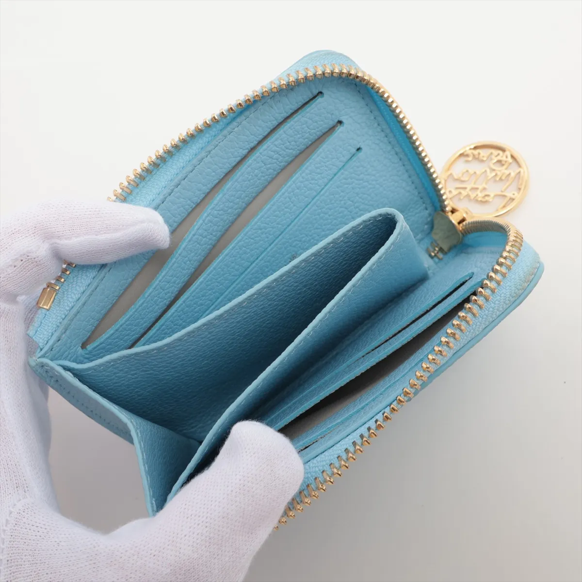 Monogram Empreinte Portefeuille Lisa M27488 Light Blue Compact Wallet (RFID detected) — view 3