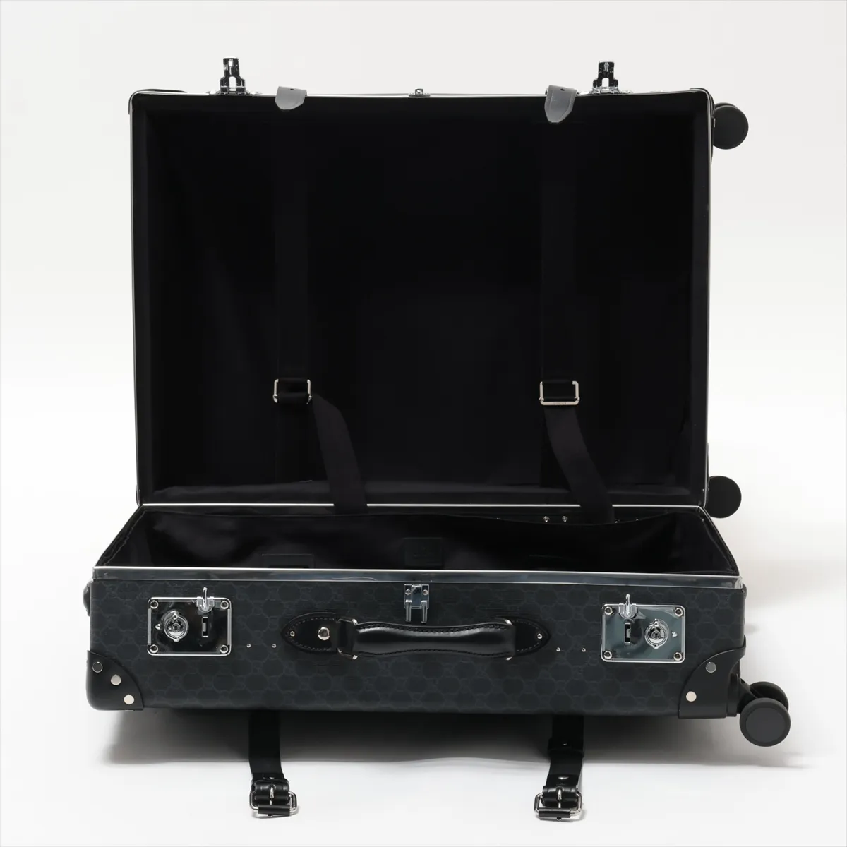 [Individually packaged] Gucci x Globe-Trotter GG Supreme PVC x Leather x Studs Carry Case Black 533621 — view 5