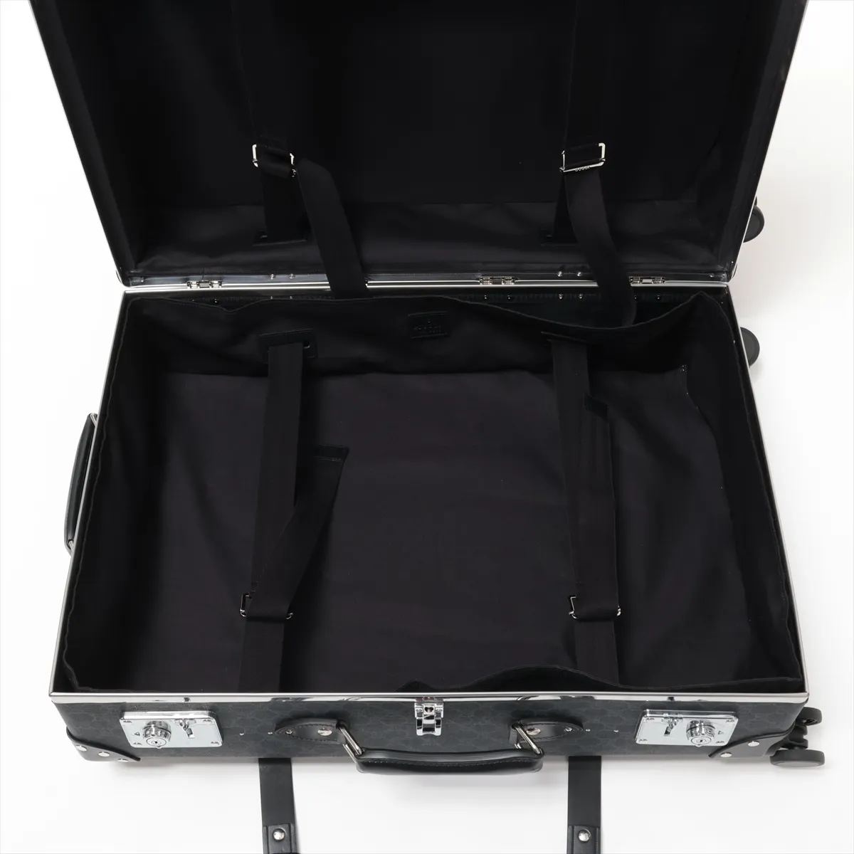 [Individually packaged] Gucci x Globe-Trotter GG Supreme PVC x Leather x Studs Carry Case Black 533621 — view 6