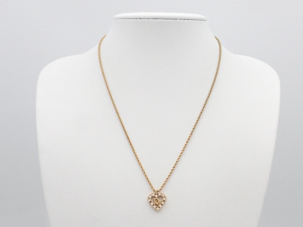Heart logo stone gold necklace, chain approximately 44cm — view 3