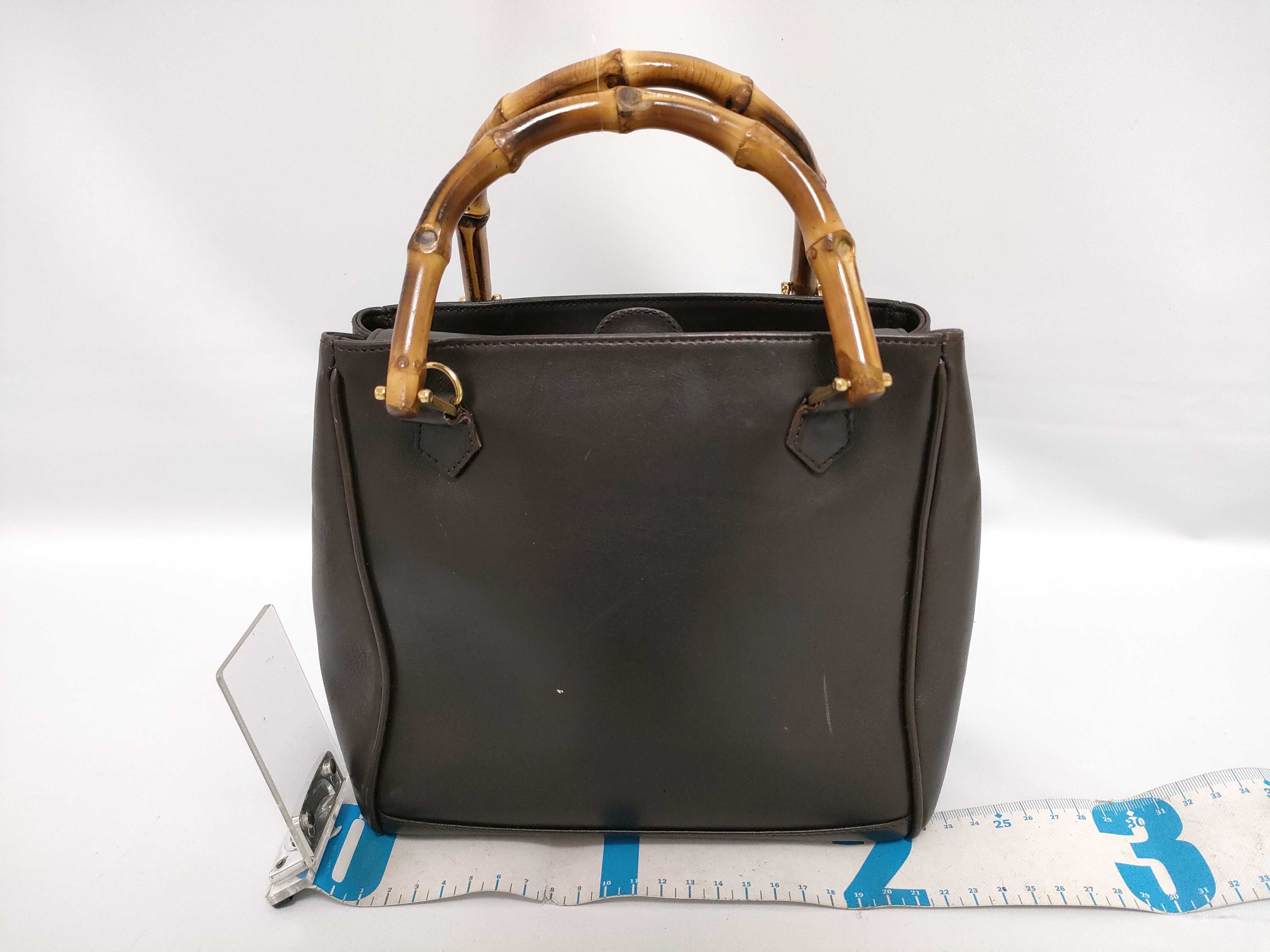 Bamboo Leather Handbag Shoulder Bag — view 2