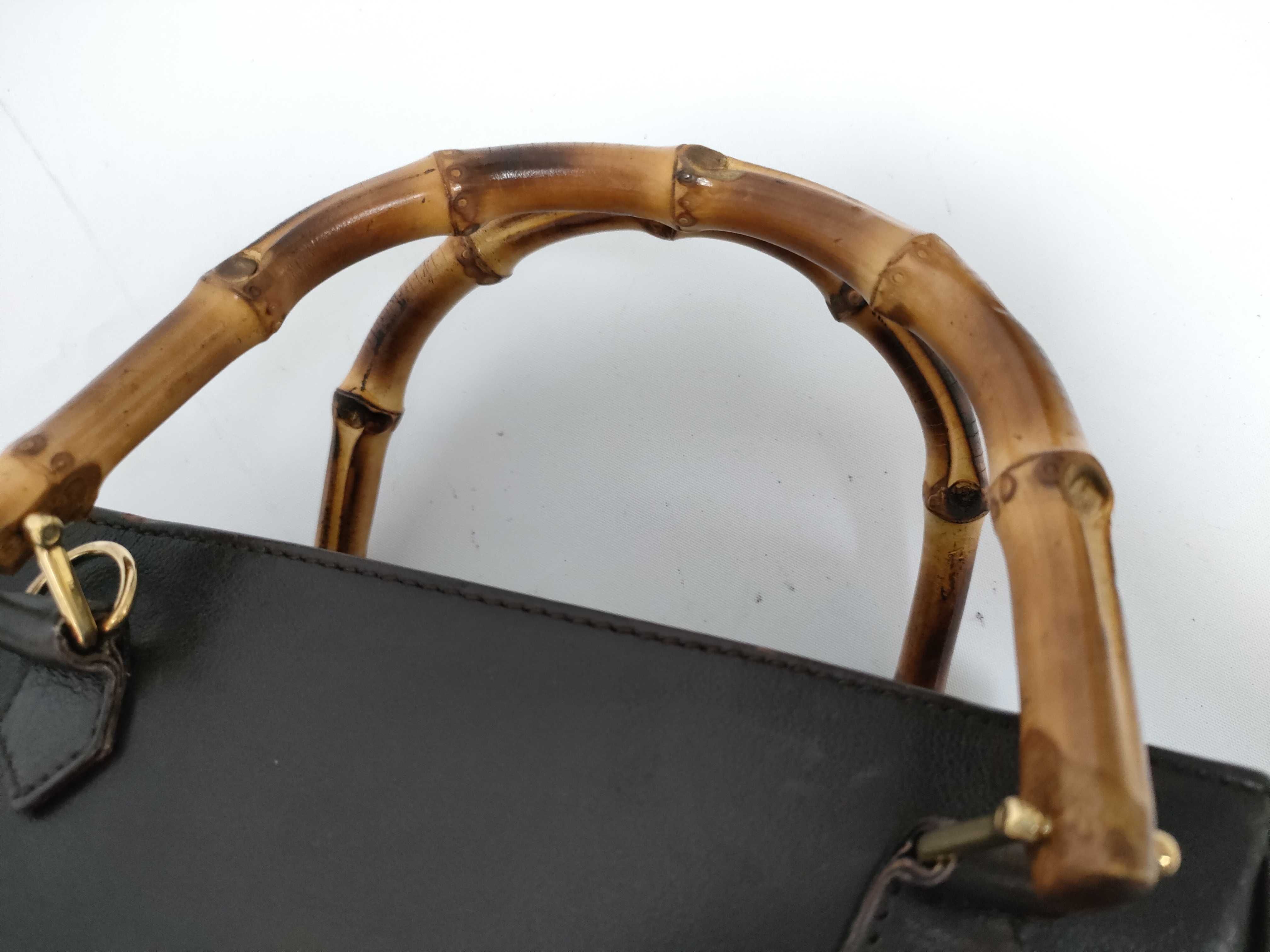 Bamboo Leather Handbag Shoulder Bag — view 5