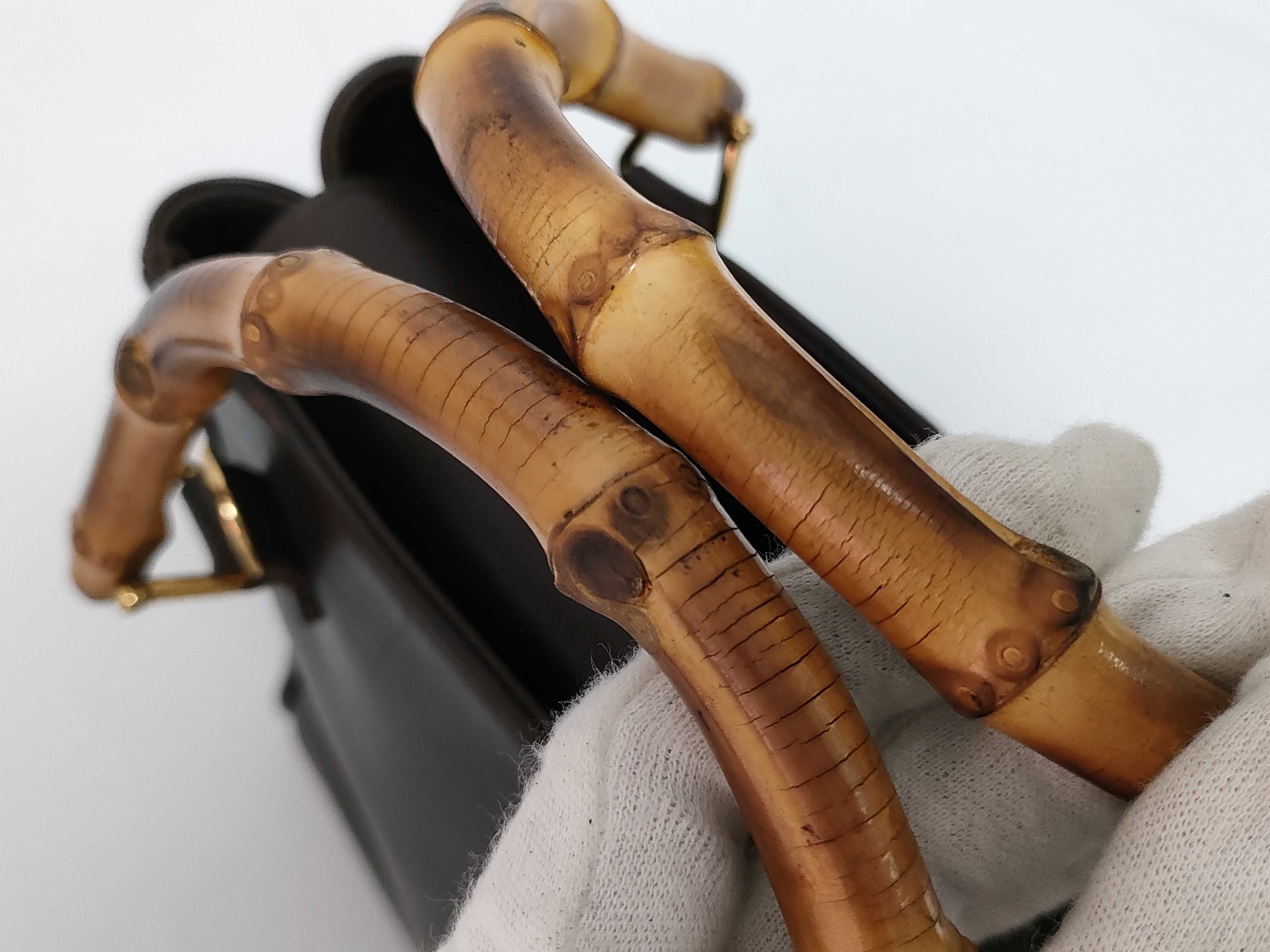 Bamboo Leather Handbag Shoulder Bag — view 6