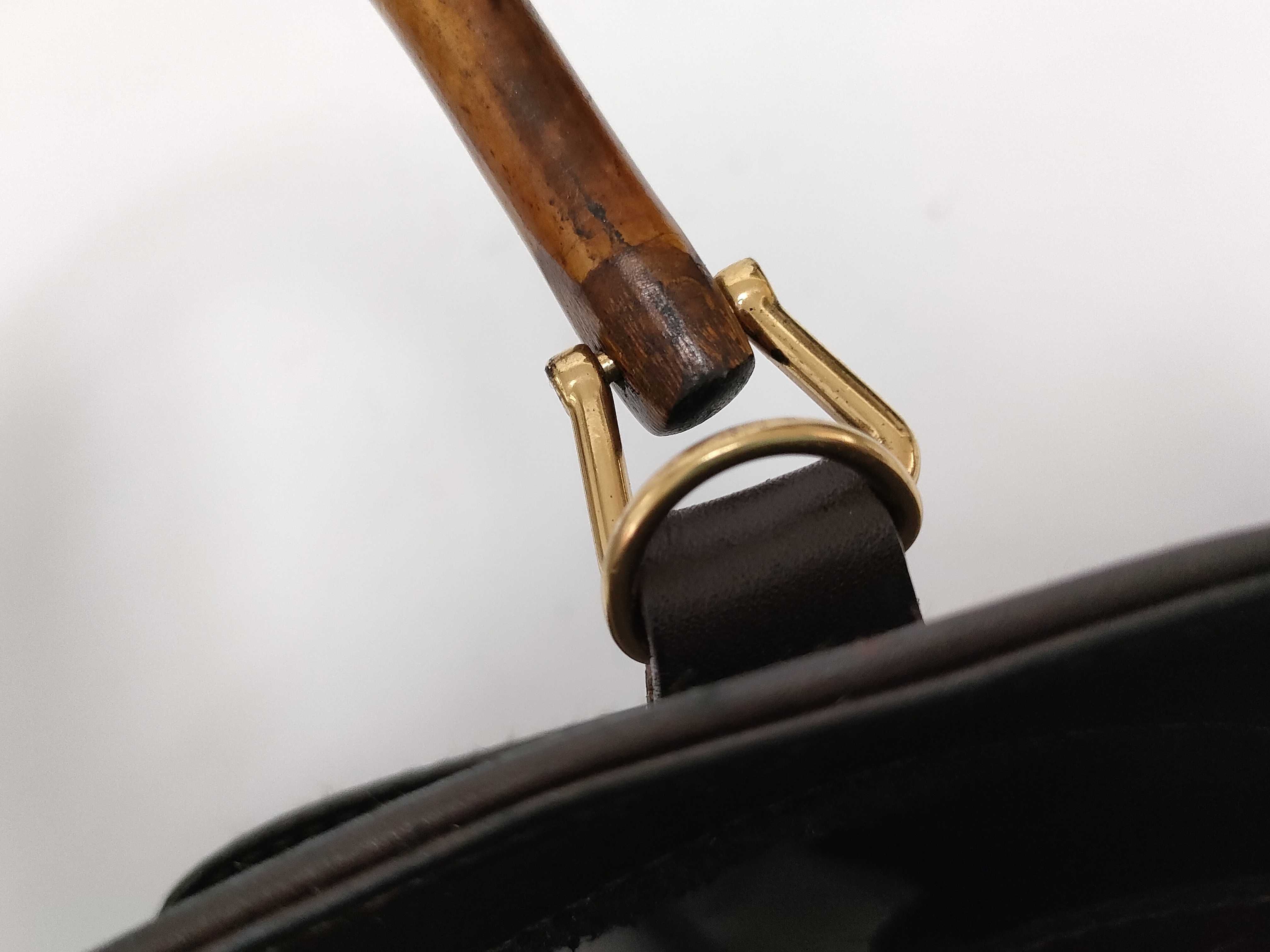 Bamboo Leather Handbag Shoulder Bag — view 7