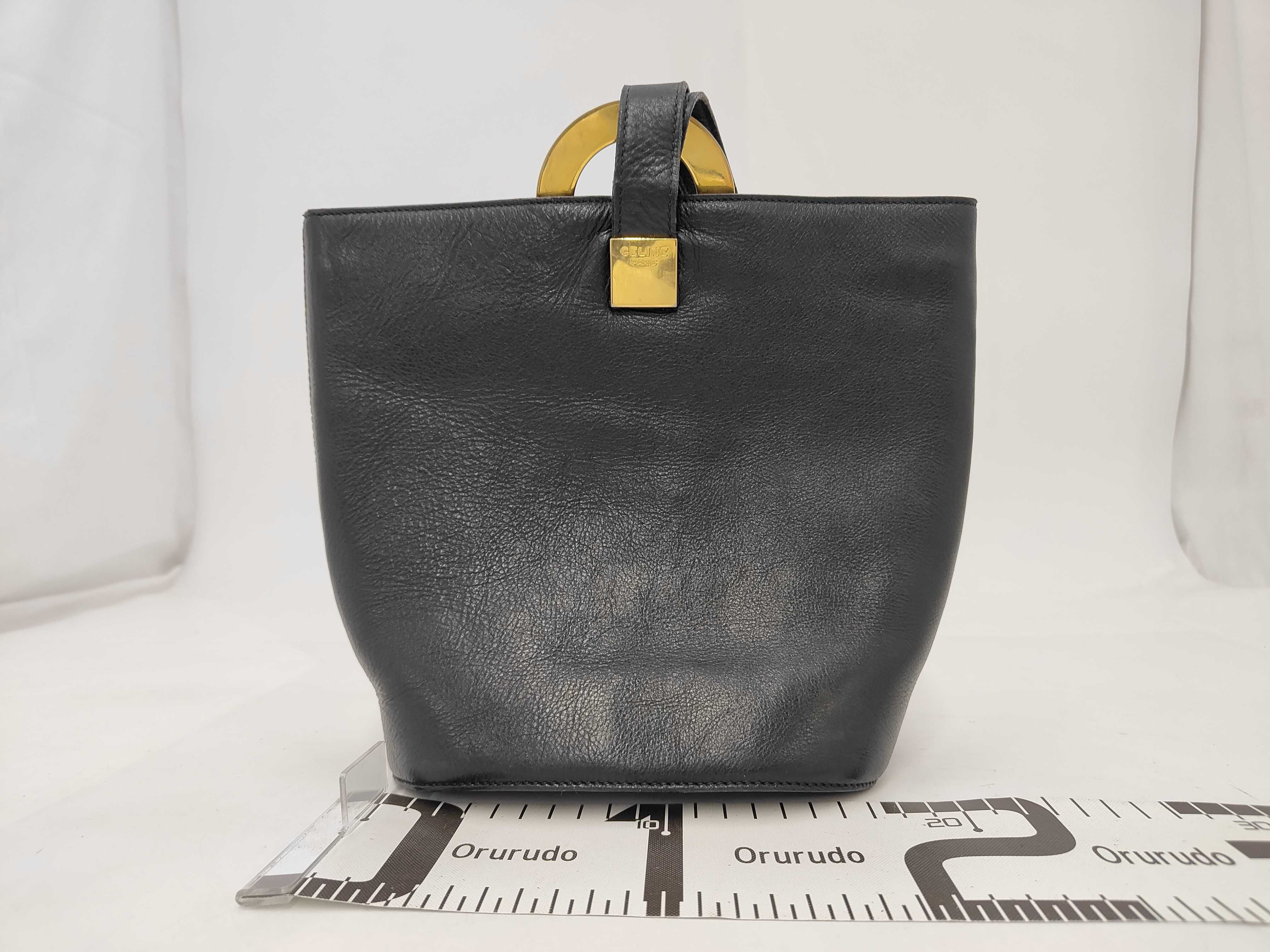 Circle Logo One-Shoulder Bag, Calf Leather, Black Shoulder Bag — view 2