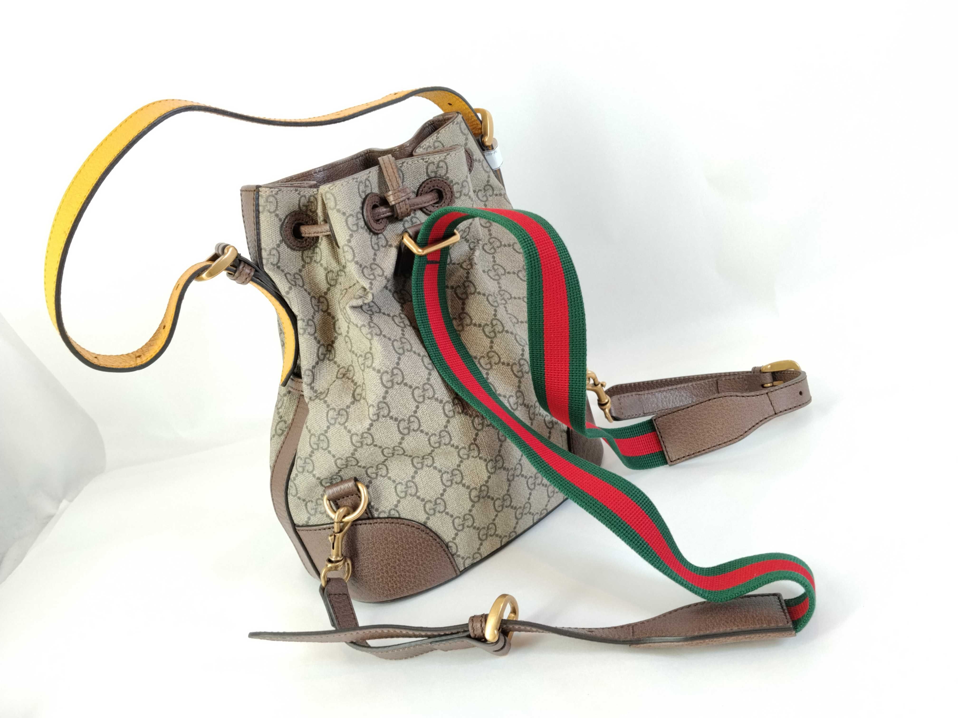 GG Supreme ID-GG Canvas Tiger Beige 23cm Bucket Bag GHW Shoulder Bag — view 3