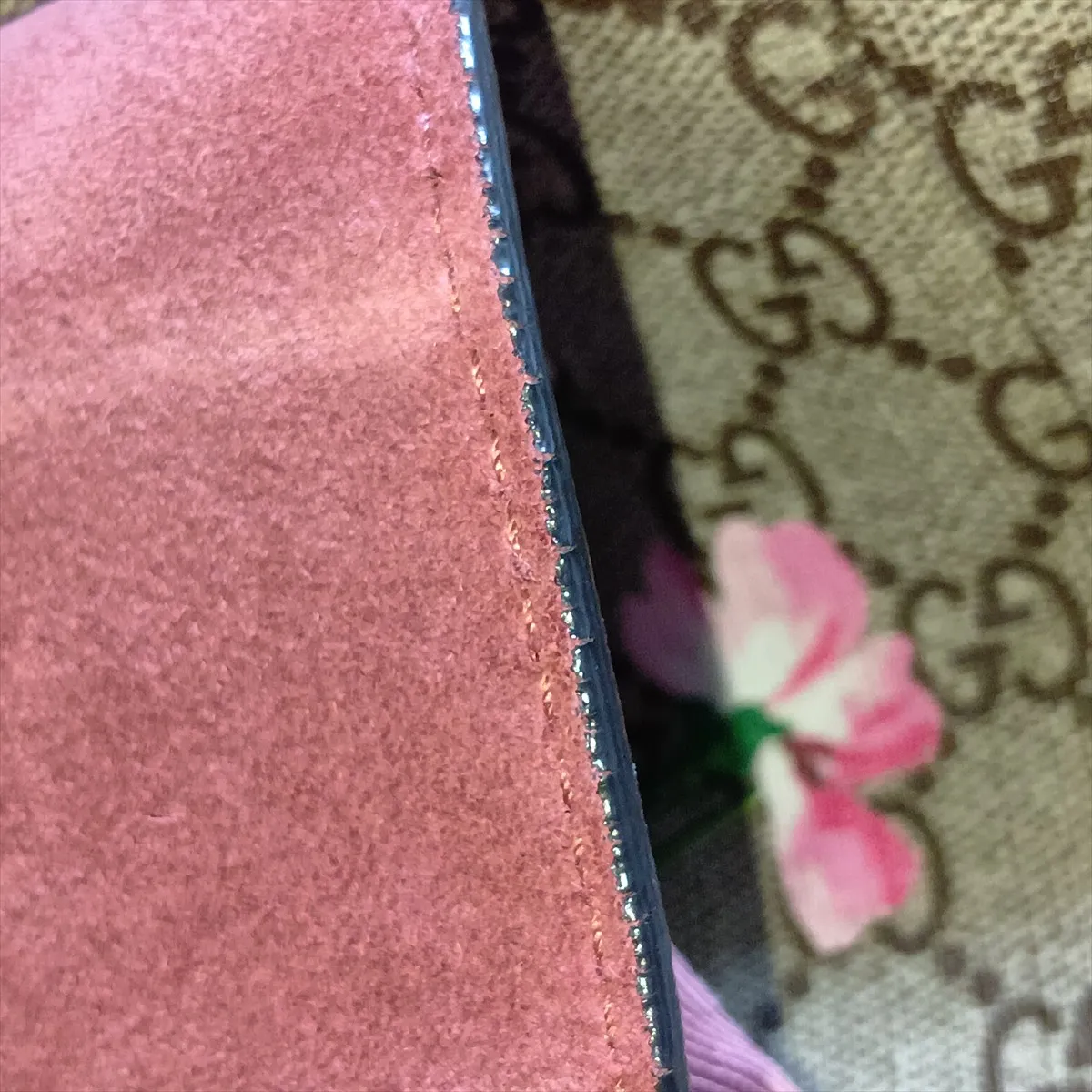 GG Blooms 405019 PVC x Leather Backpack/Rucksack Beige x Pink — view 14