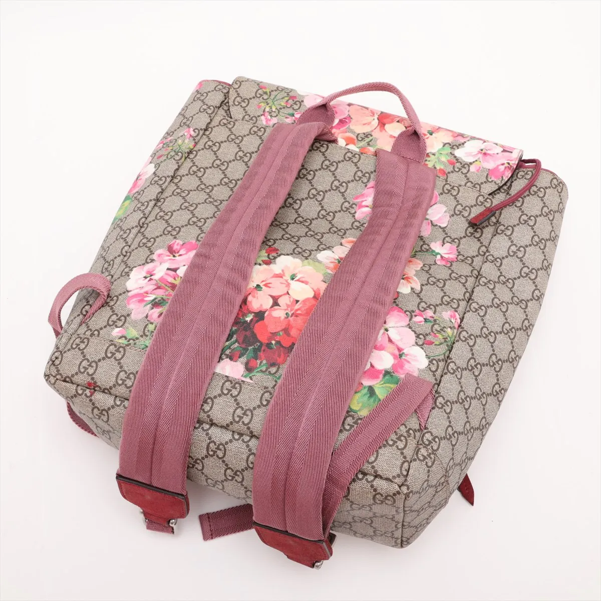 GG Blooms 405019 PVC x Leather Backpack/Rucksack Beige x Pink — view 5