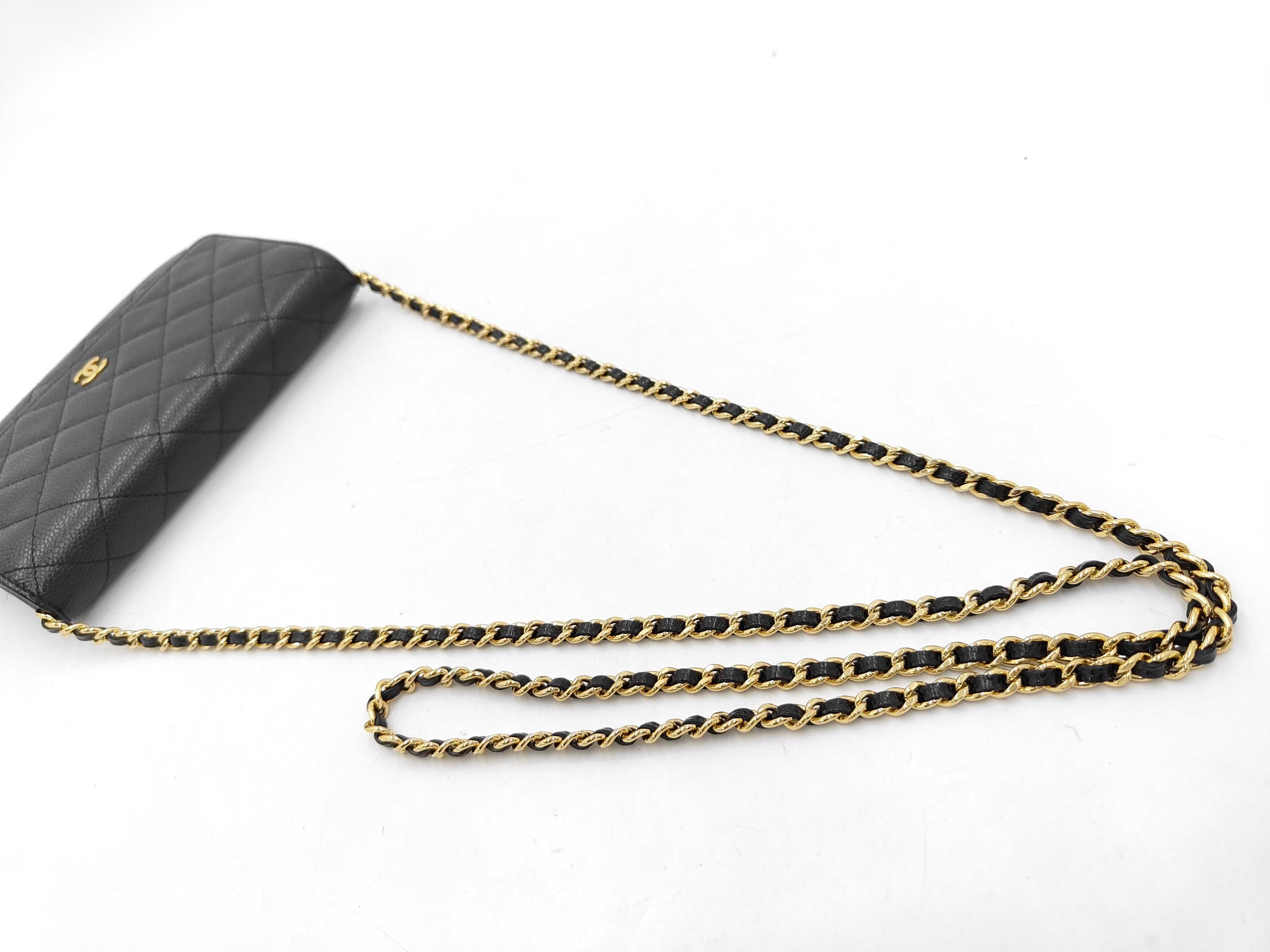 WOC Chain Bag, Black with Gold Hardware, Shoulder Bag — view 3