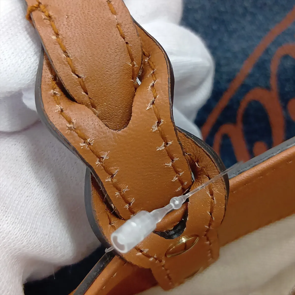 Craft Gucci Logo 348715 Denim x Leather Tote Bag Navy x Brown — view 13