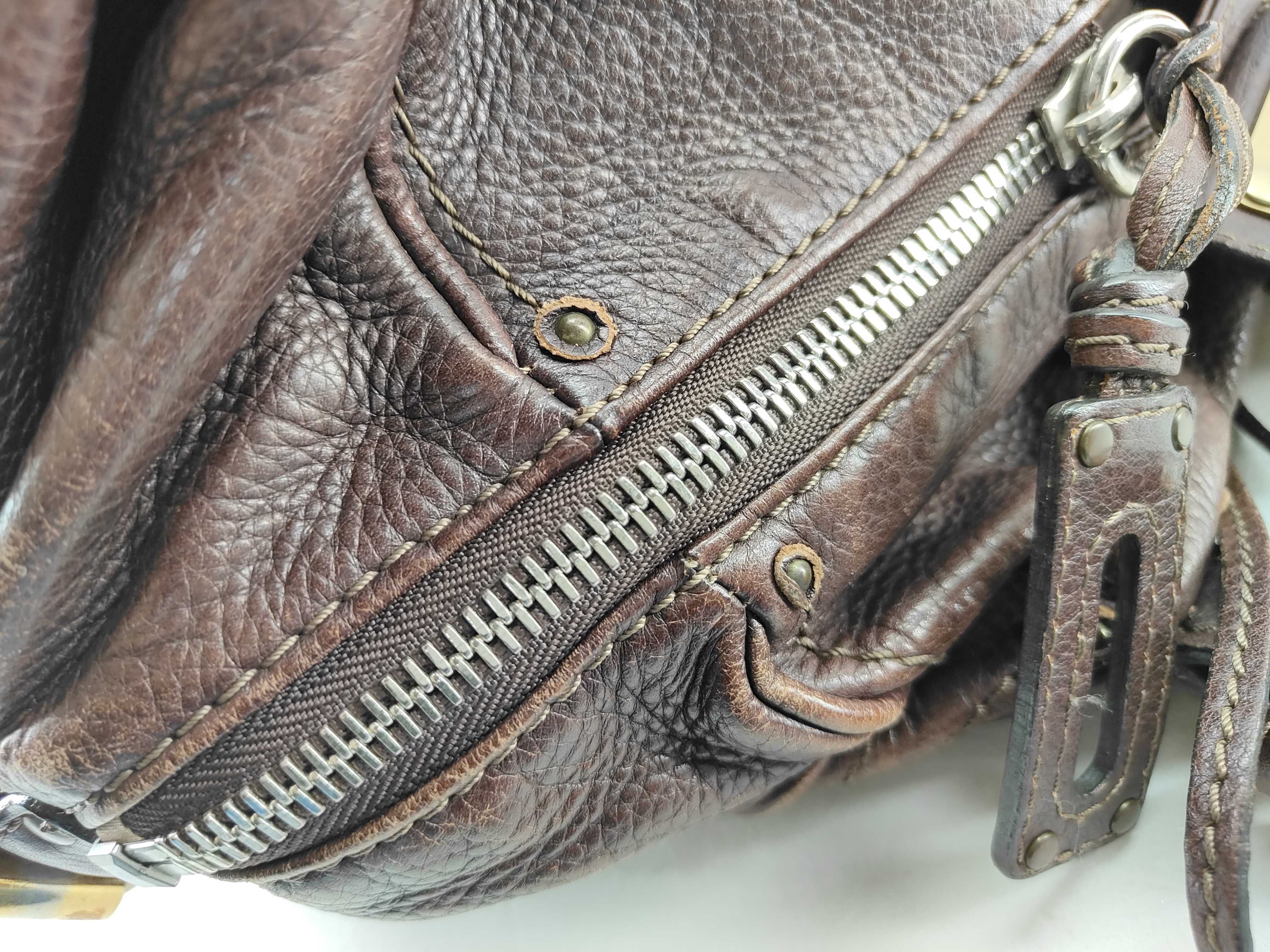 Paddington Leather Handbag, Brown — view 9